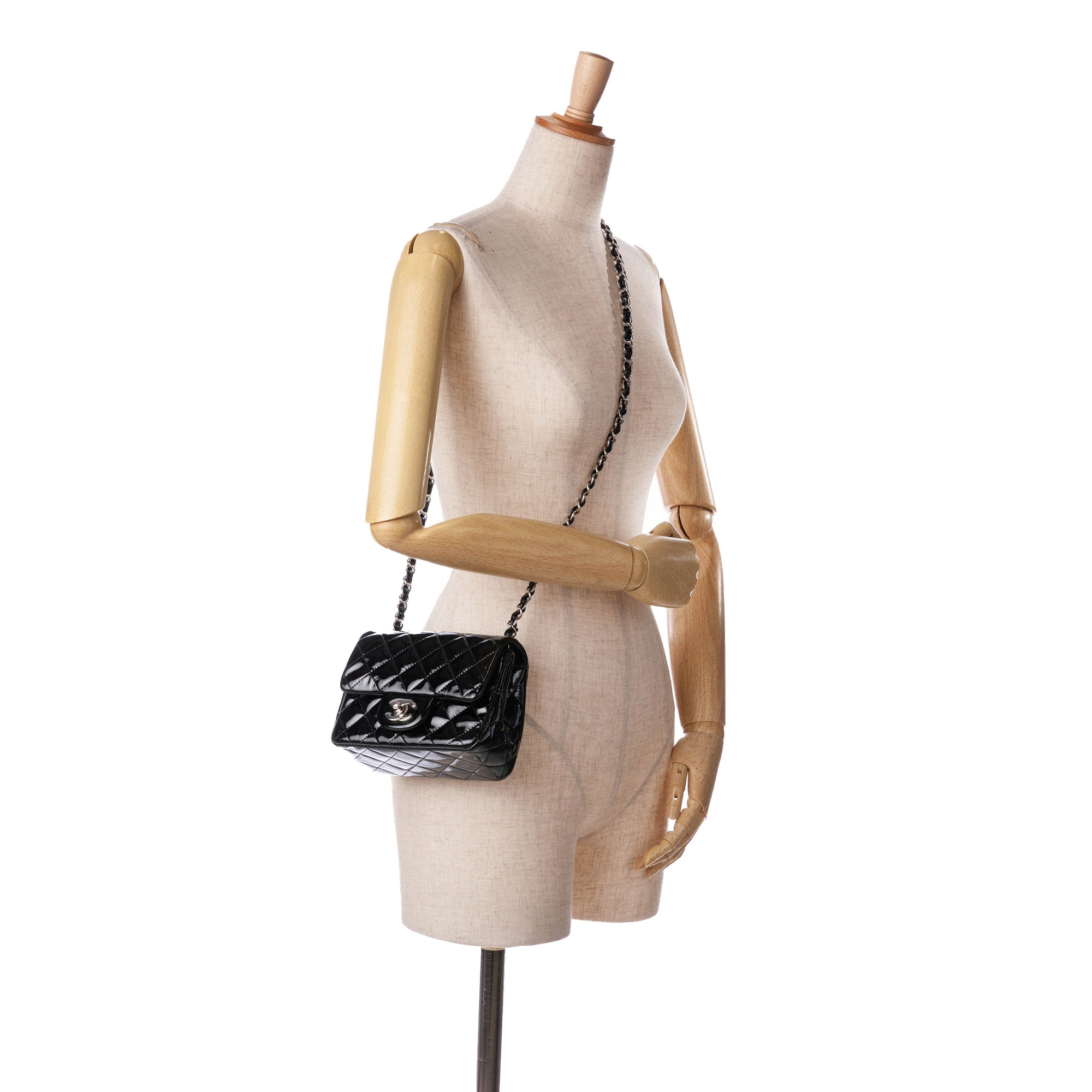 Chanel Mini Square Classic Patent Single Flap - image 10