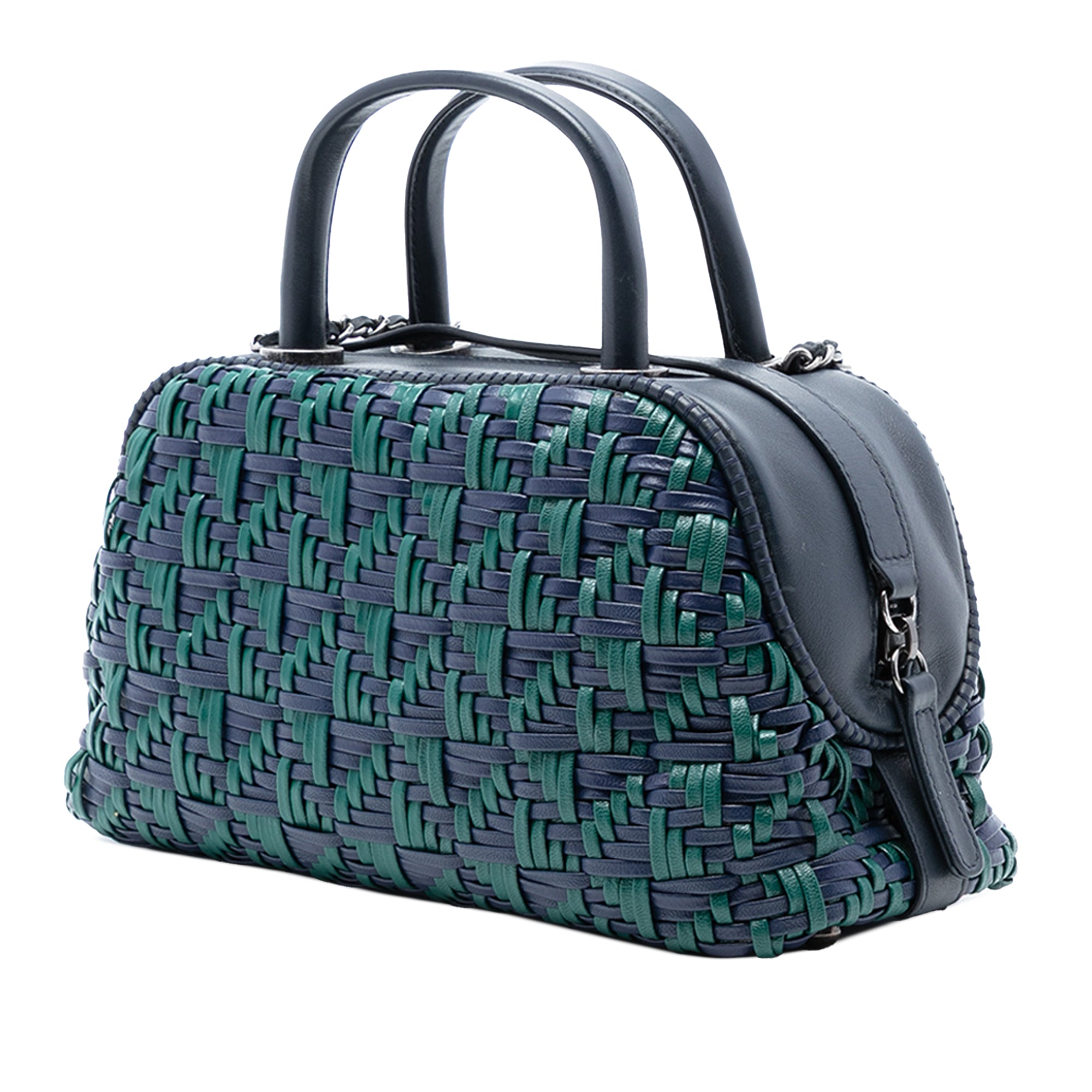 Chanel CC Woven Calfskin Bowling Bag - image 2