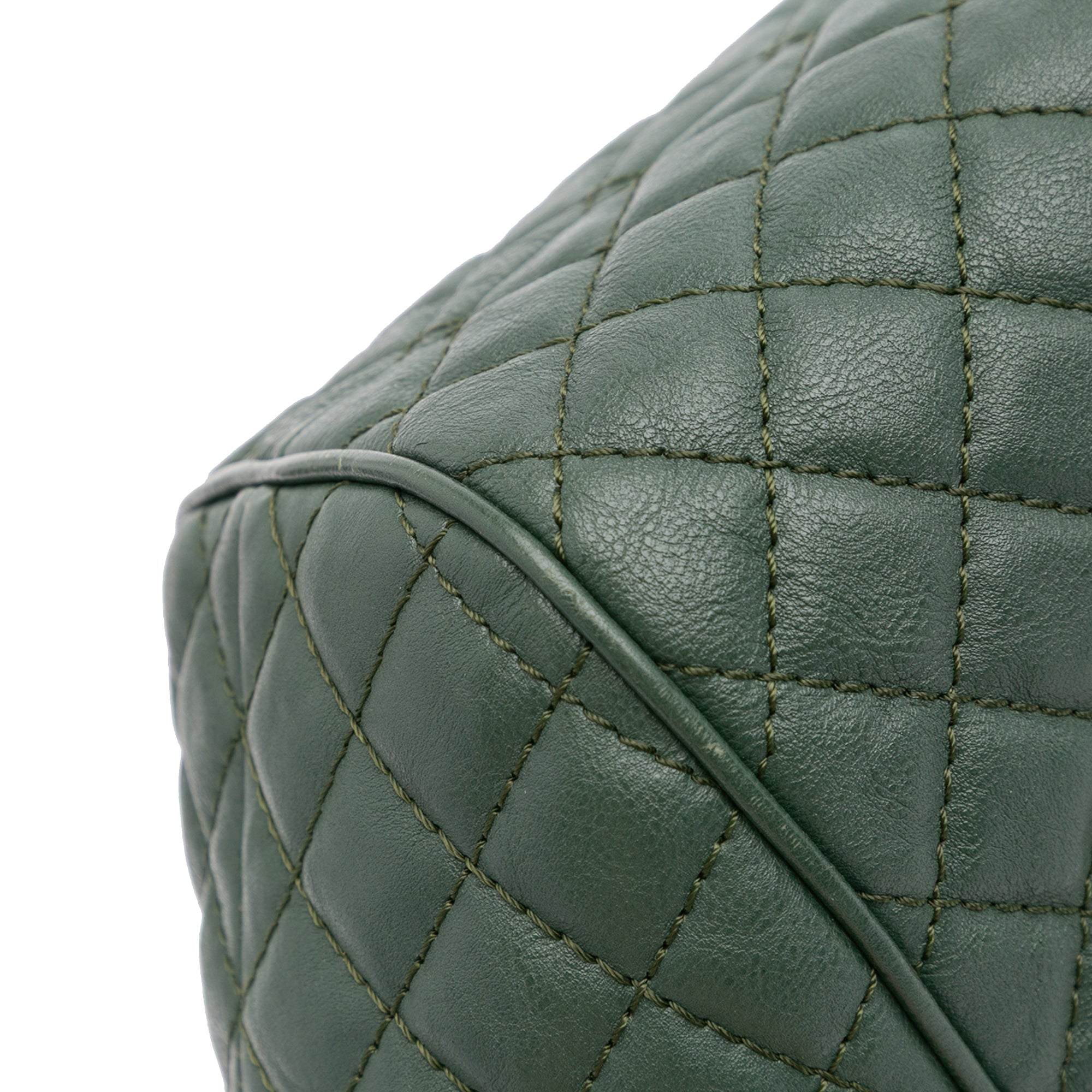 Chanel Small Quilted Calfskin Colosseum Lock Frame Bowling Bag - image 7