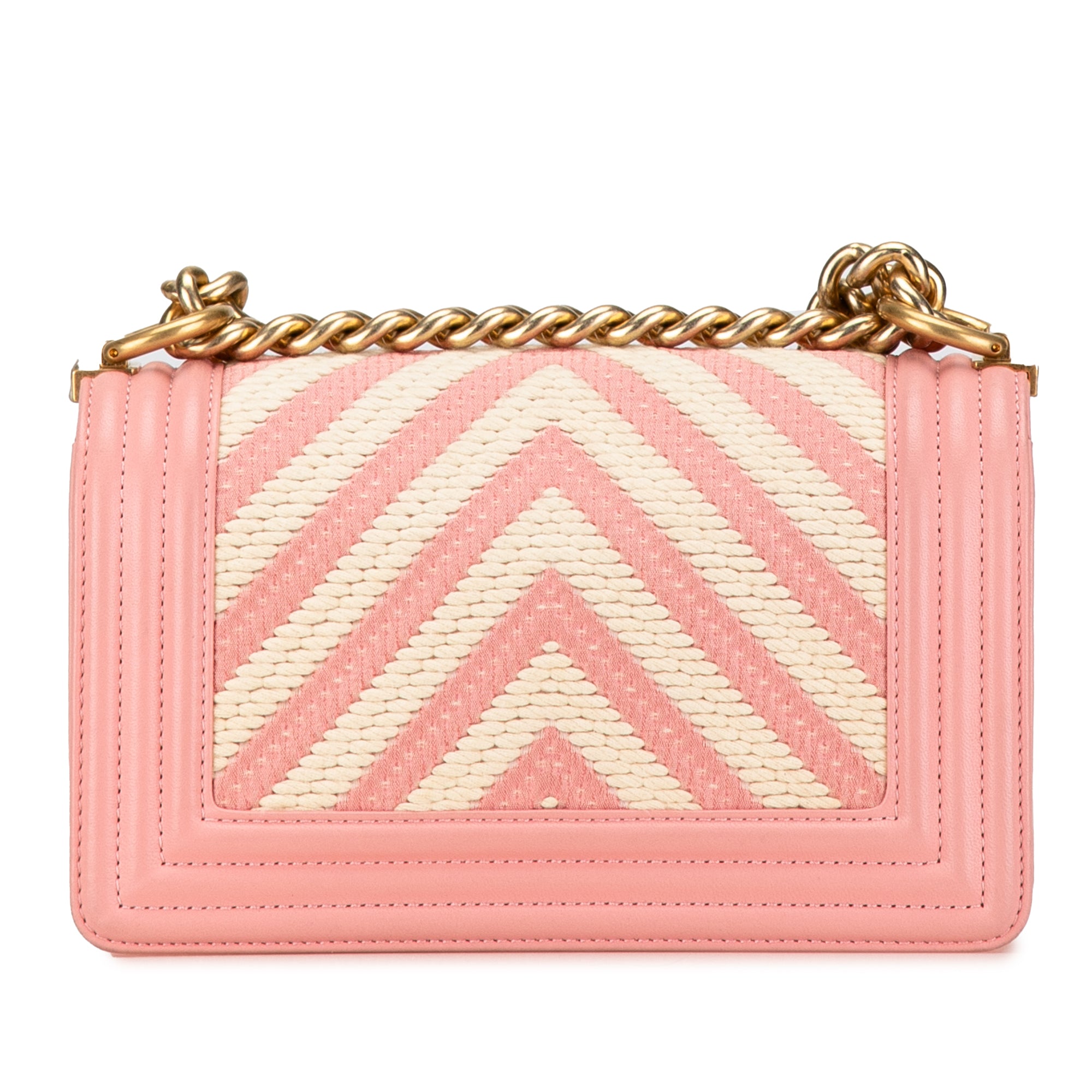 Chanel Small Braided Chevron Cotton and Lambskin Boy Flap - image 3
