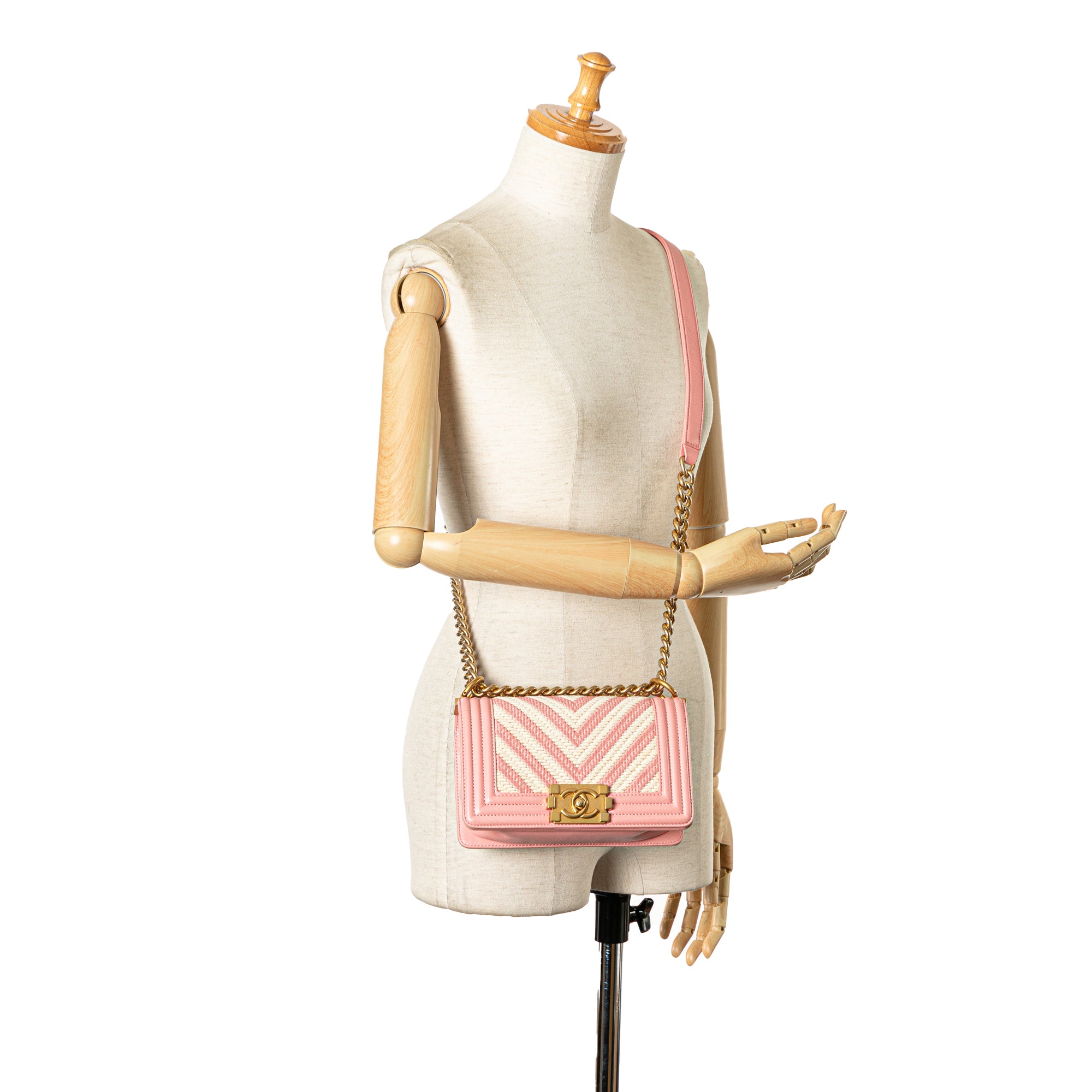 Chanel Small Braided Chevron Cotton and Lambskin Boy Flap - image 8