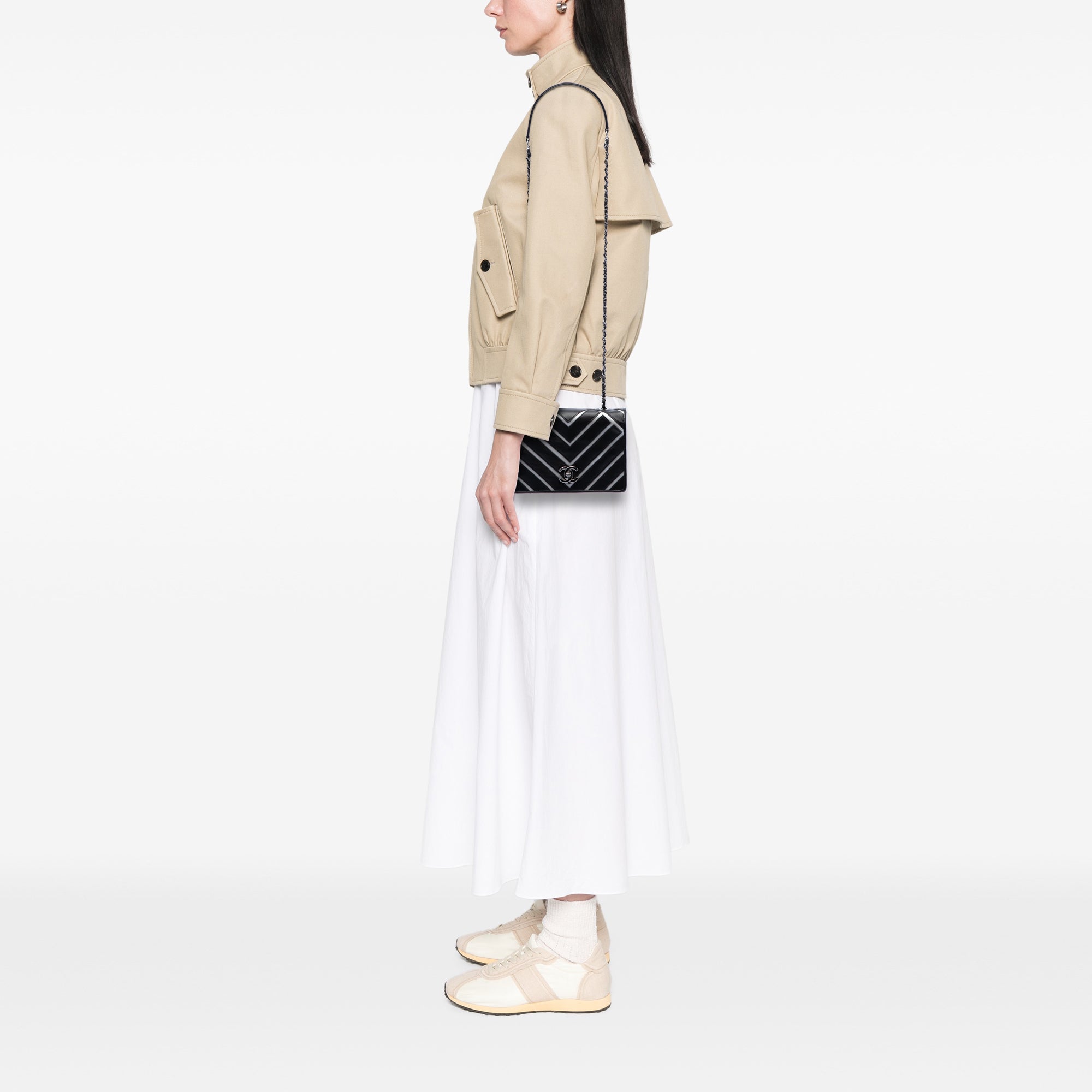 Chanel Small Chevron Lambskin Couture Flap - image 6
