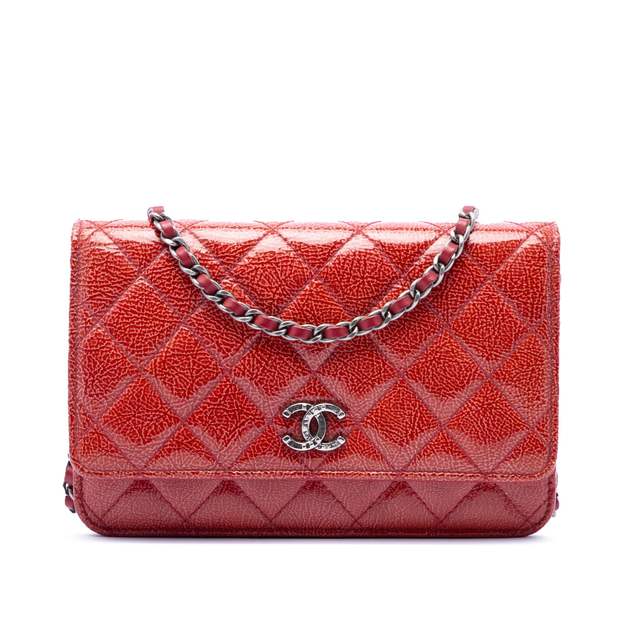 Chanel Paris Dallas CC Quilted Patent Goatskin Wallet on Chain - image 1