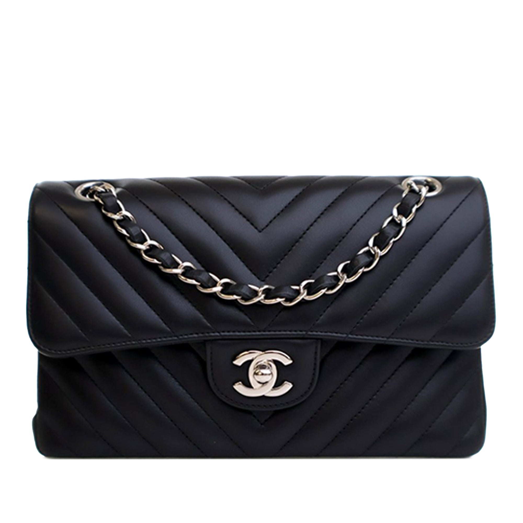 Chanel Small Classic Chevron Lambskin Double Flap - image 1