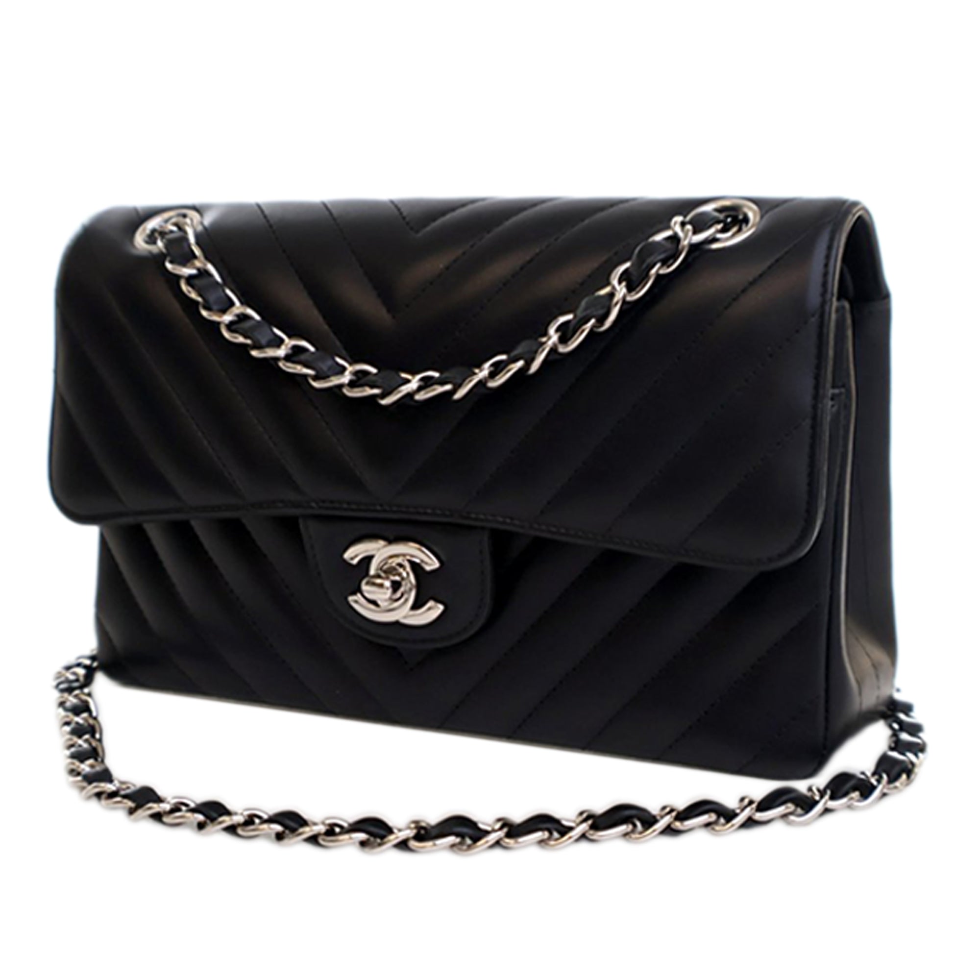 Chanel Small Classic Chevron Lambskin Double Flap - image 4