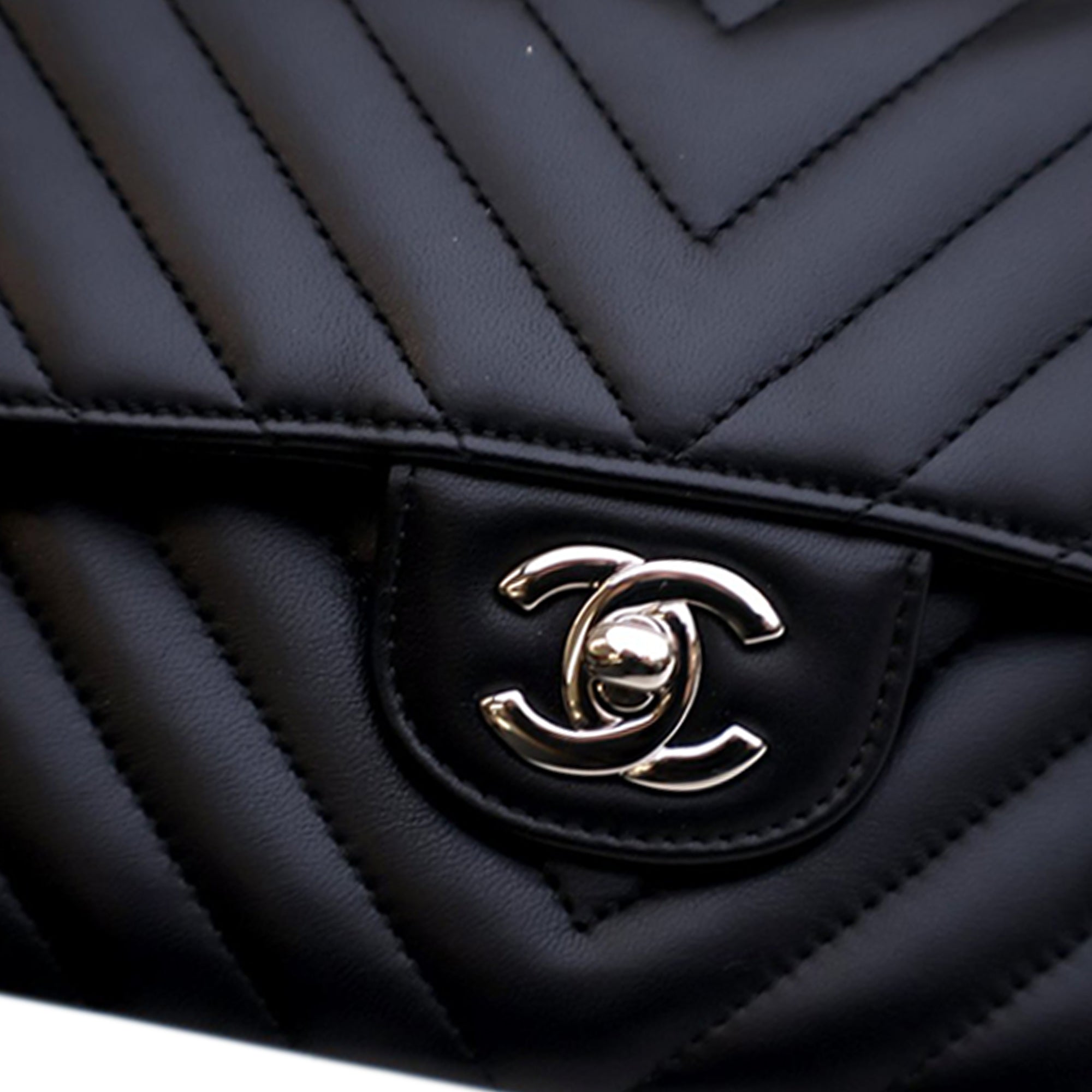 Chanel Small Classic Chevron Lambskin Double Flap - image 9