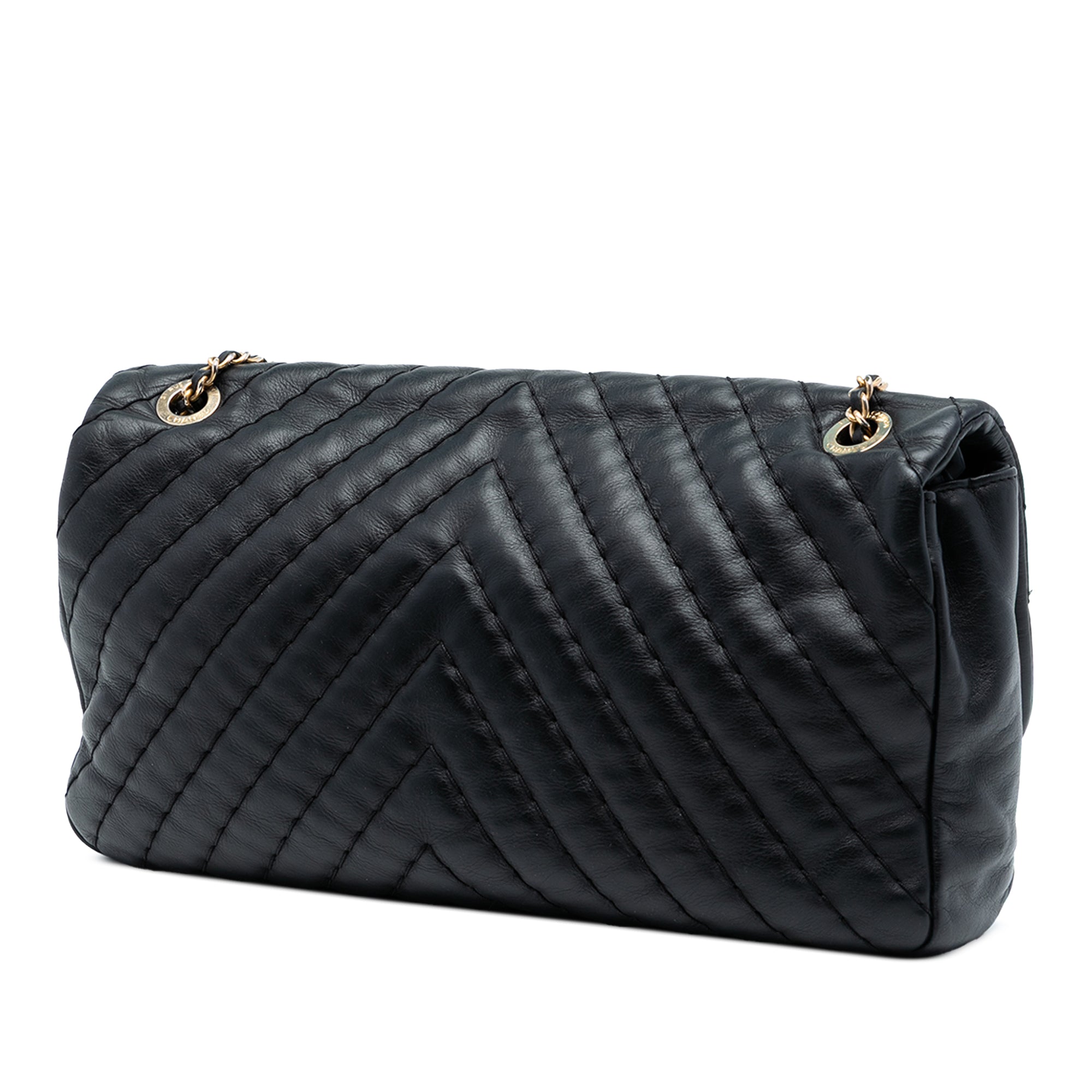 Chanel Jumbo Chevron Iridescent Calfskin Surpique Flap - image 2