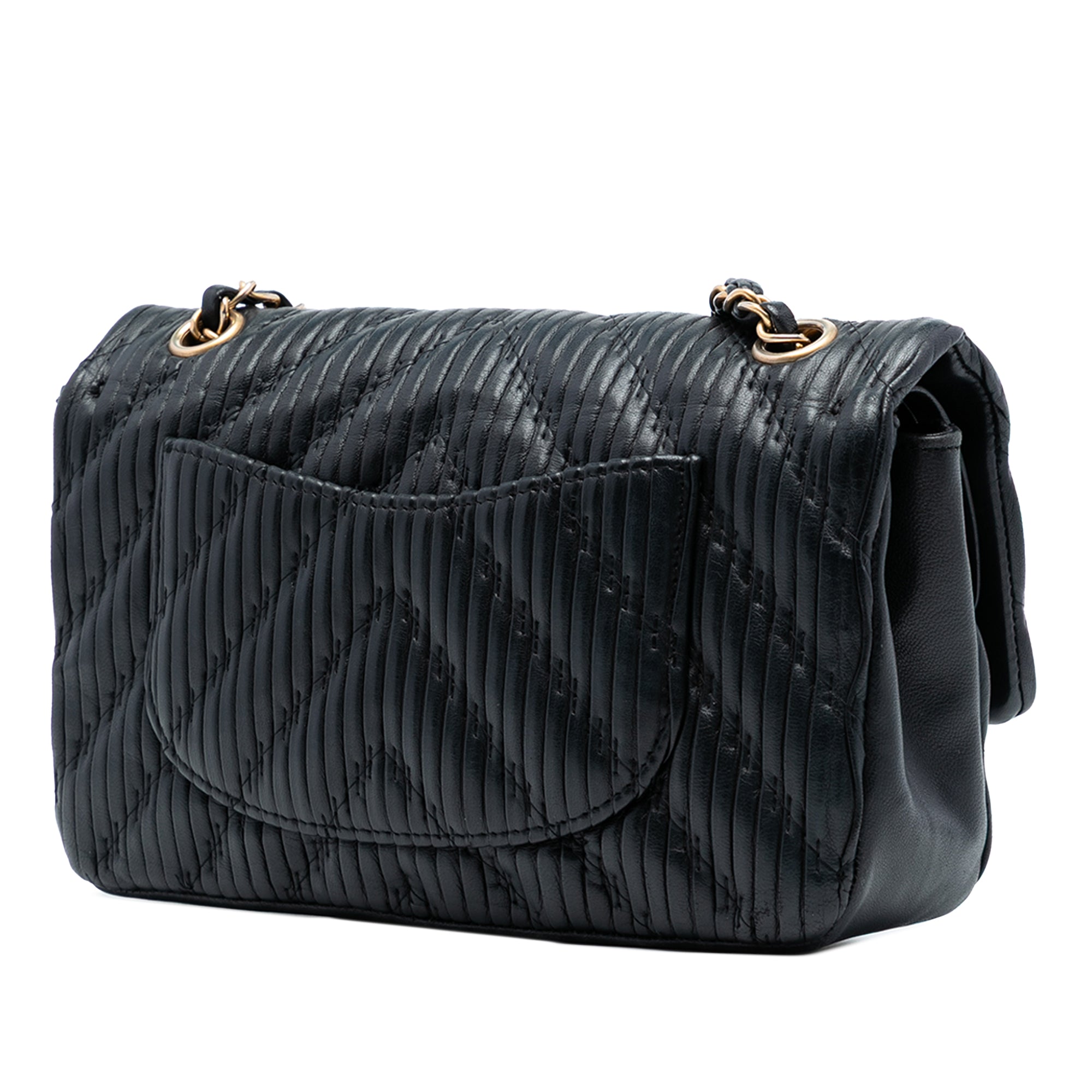 Chanel Medium Classic Chevron Calfskin Pleated Double Flap - image 2