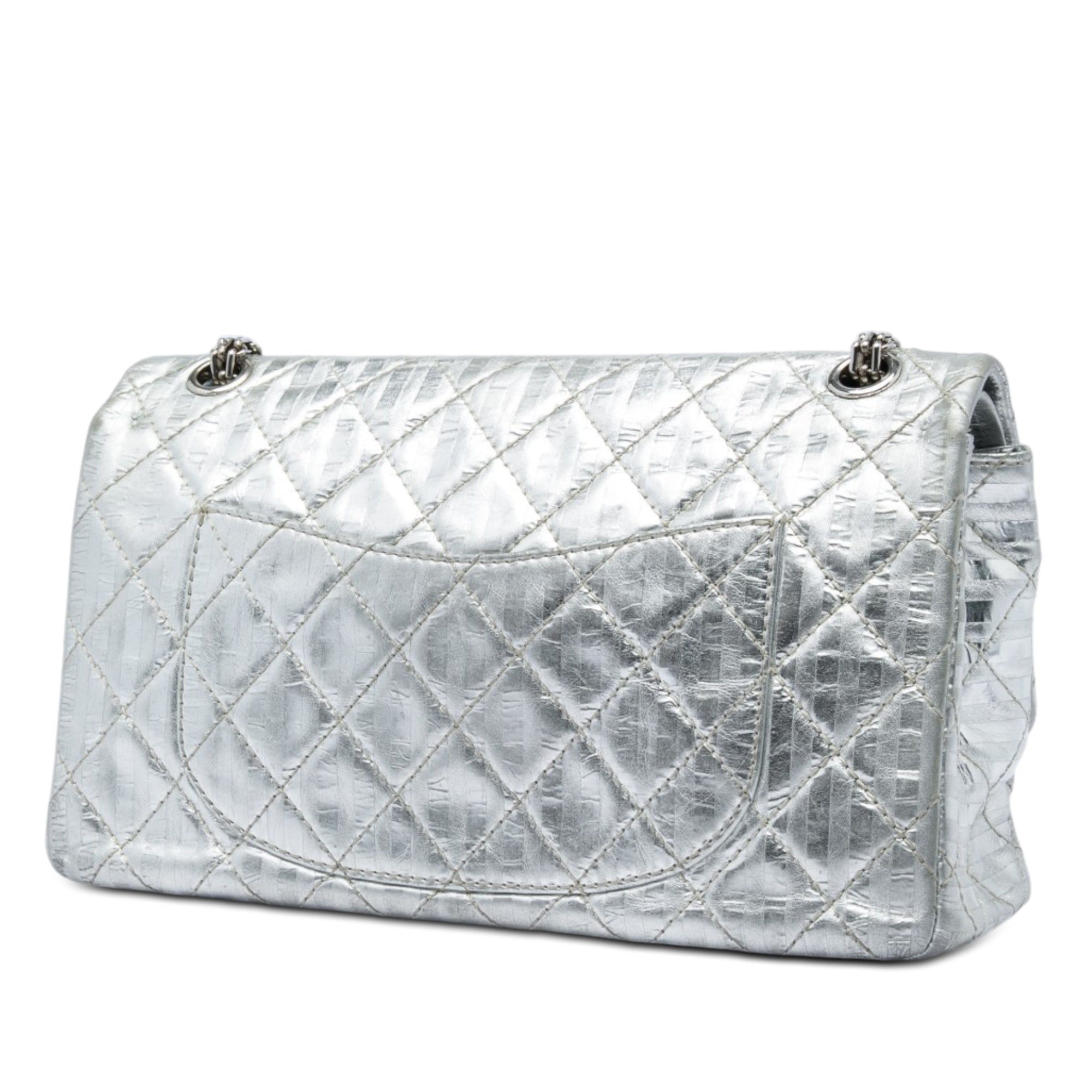 Chanel Quilted Metallic Striped Aged Calfskin Reissue 2.55 Double Flap 226 - image 2