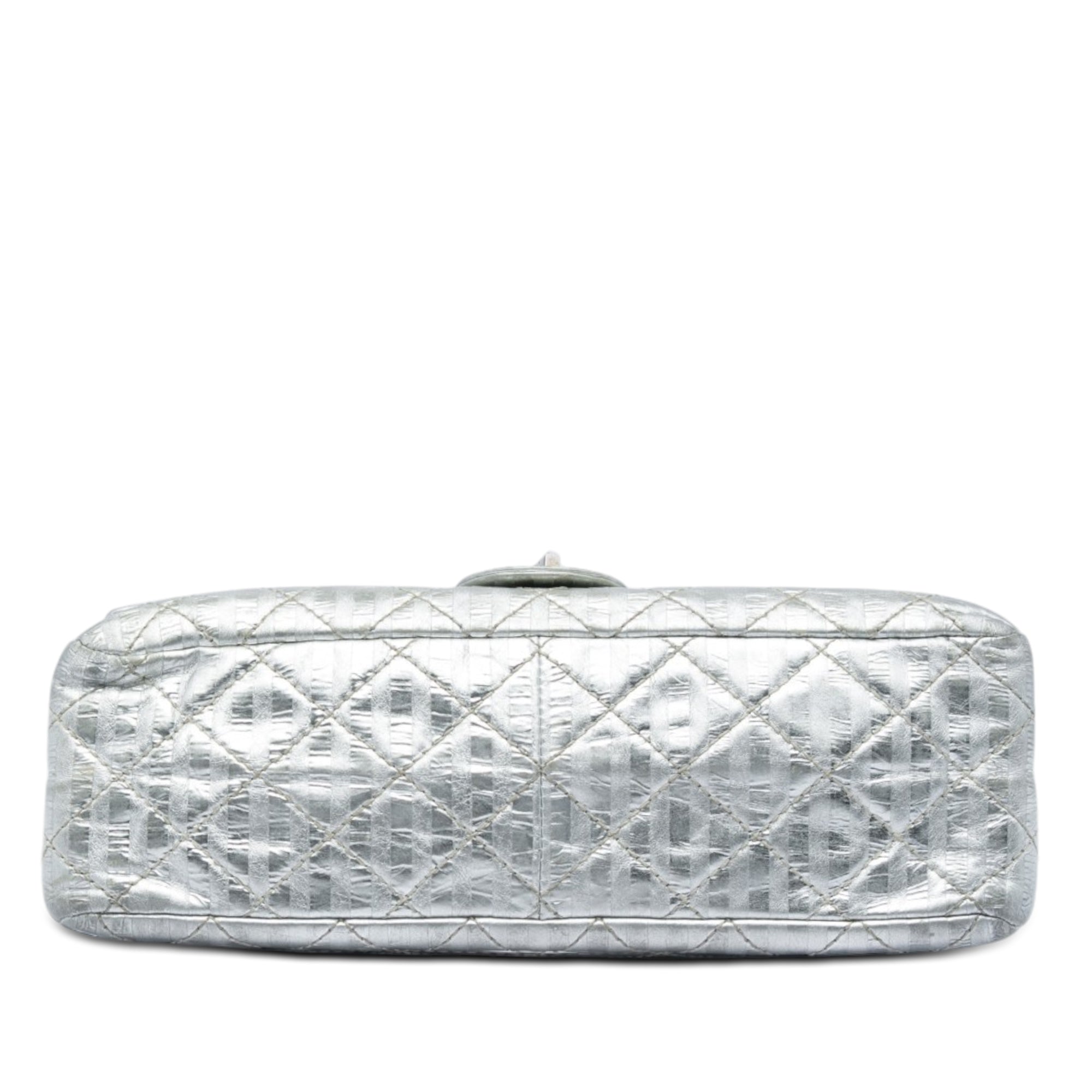 Chanel Quilted Metallic Striped Aged Calfskin Reissue 2.55 Double Flap 226 - image 3