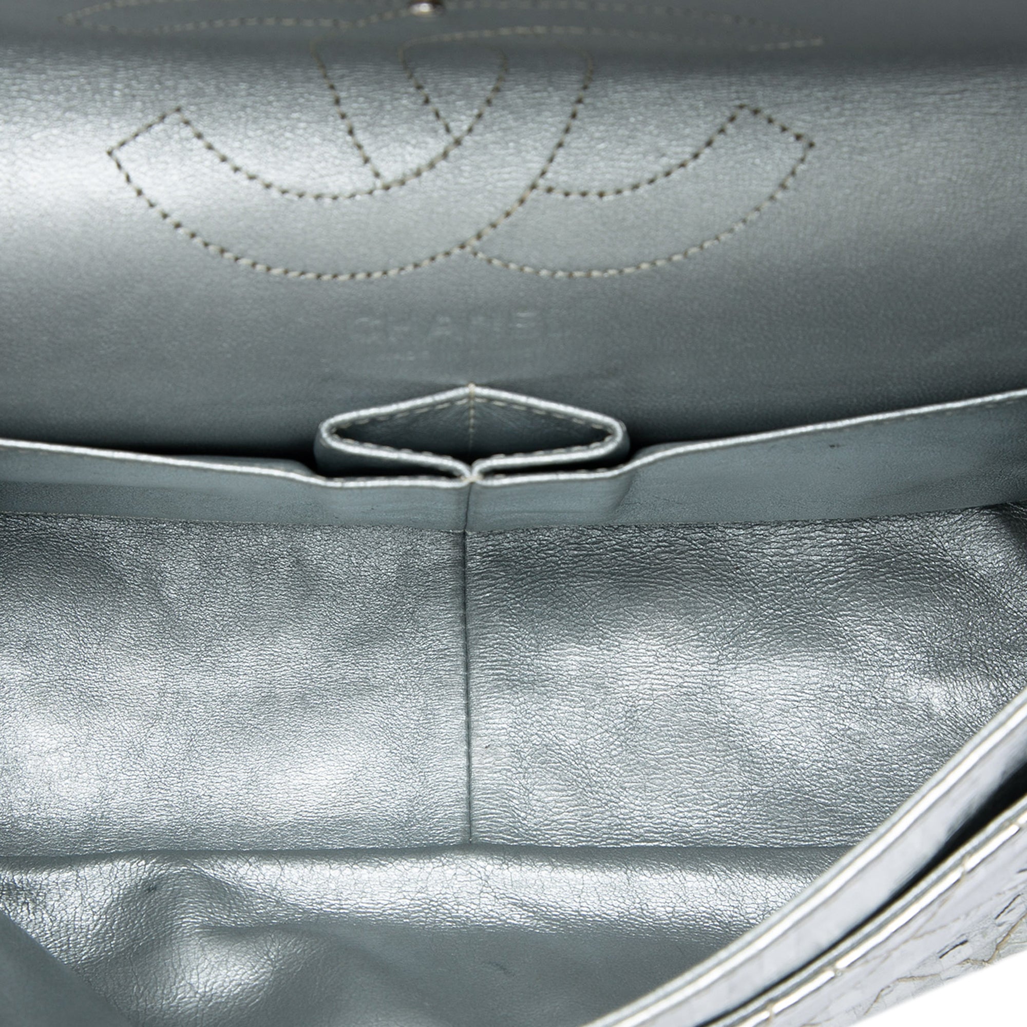 Chanel Quilted Metallic Striped Aged Calfskin Reissue 2.55 Double Flap 226 - image 4