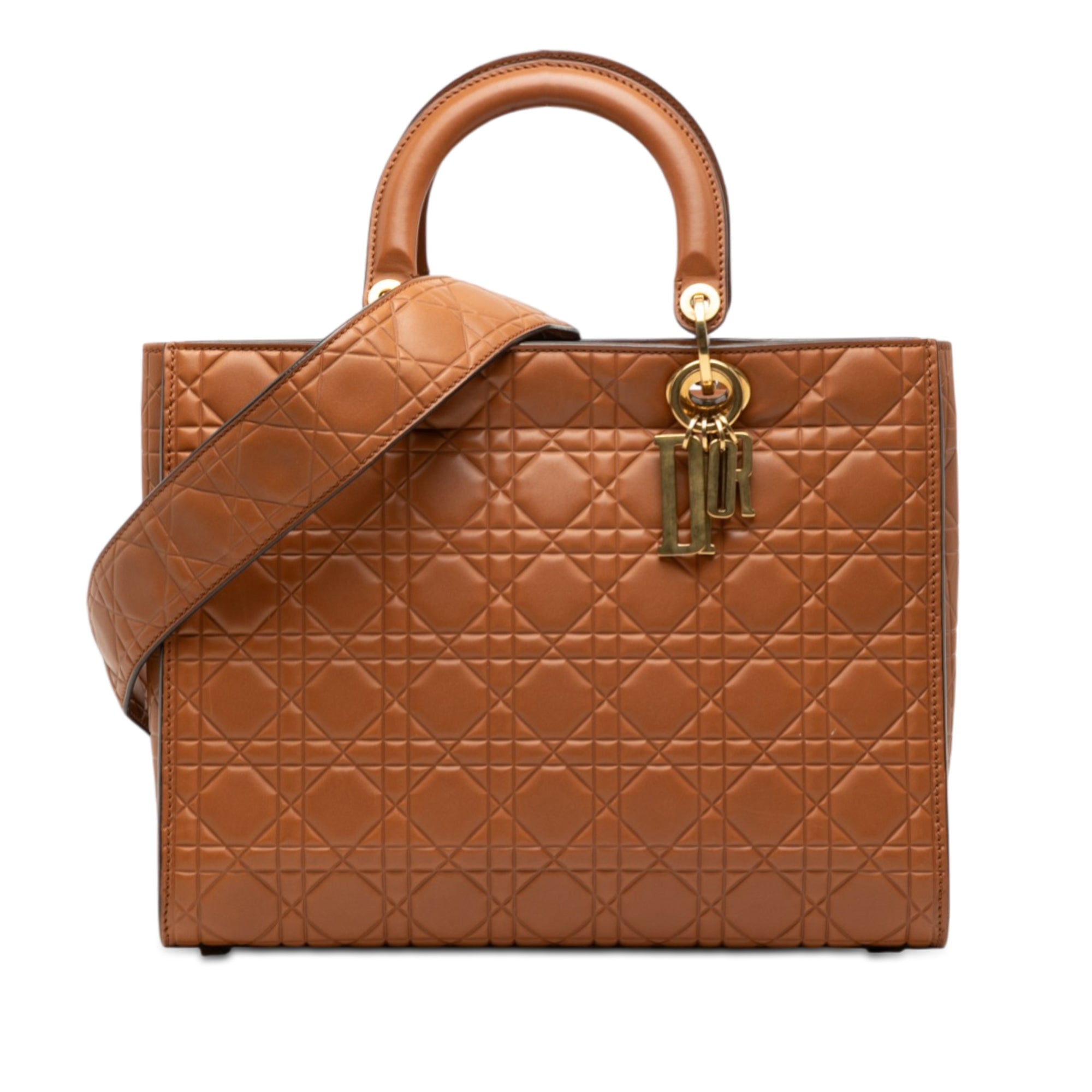 Dior Large Ultra Matte Calfskin Cannage Embossed Lady Dior - image 1