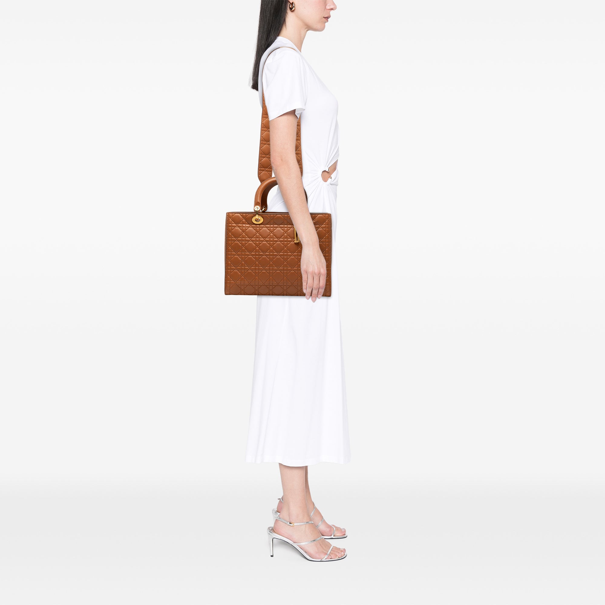 Dior Large Ultra Matte Calfskin Cannage Embossed Lady Dior - image 7