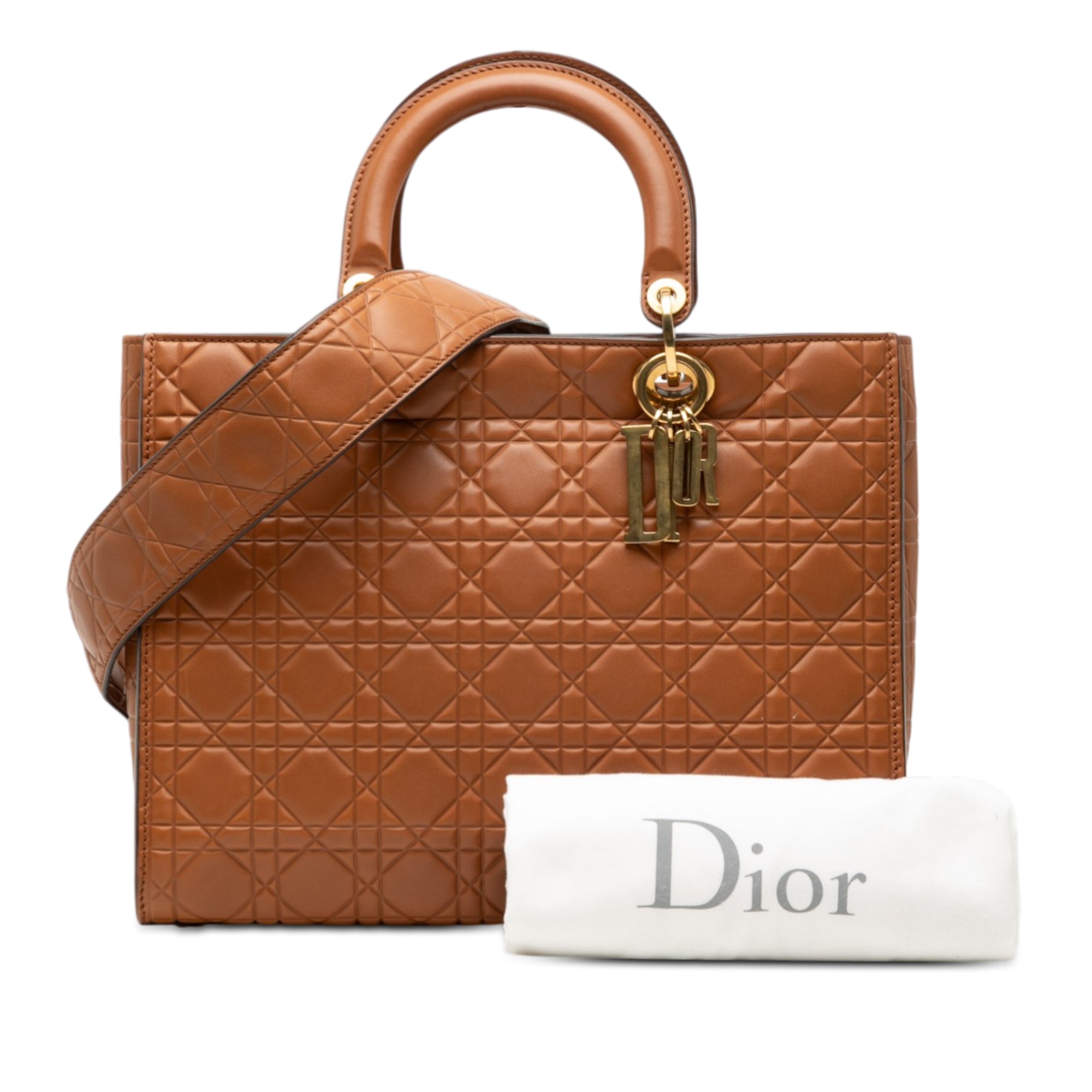Dior Large Ultra Matte Calfskin Cannage Embossed Lady Dior - image 8
