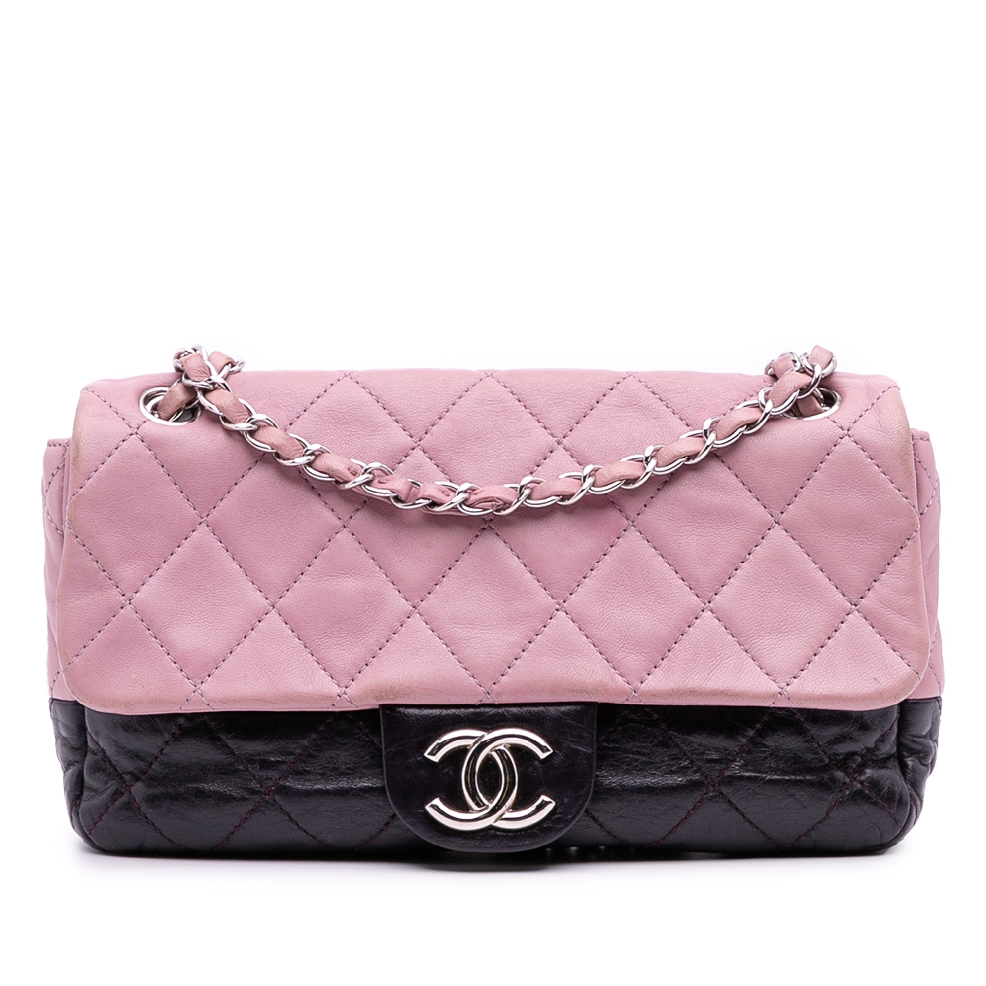 Chanel Medium Bicolor Lambskin and Calfskin CC Chain Flap - image 1