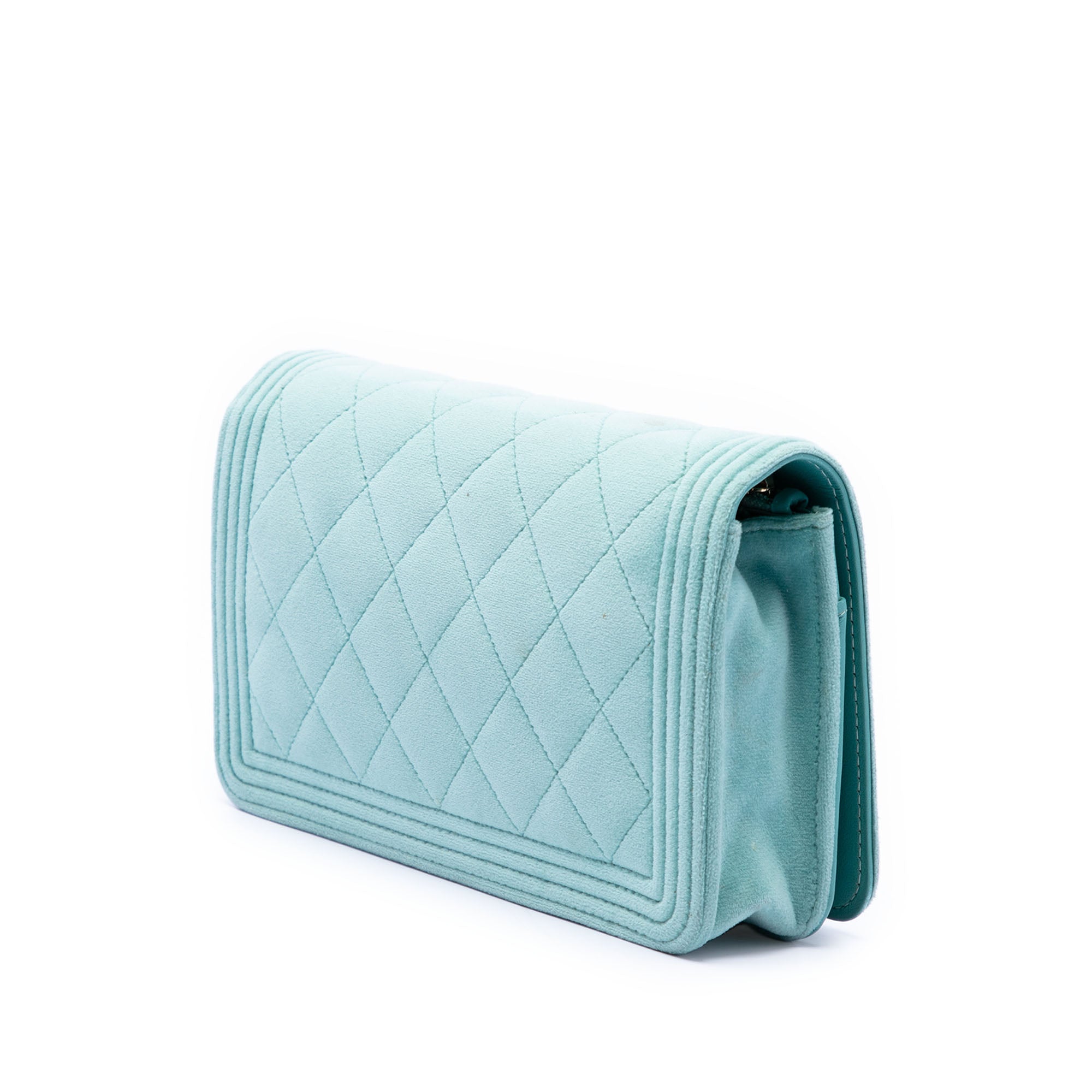 Chanel Quilted Velvet Boy Wallet On Chain - image 2