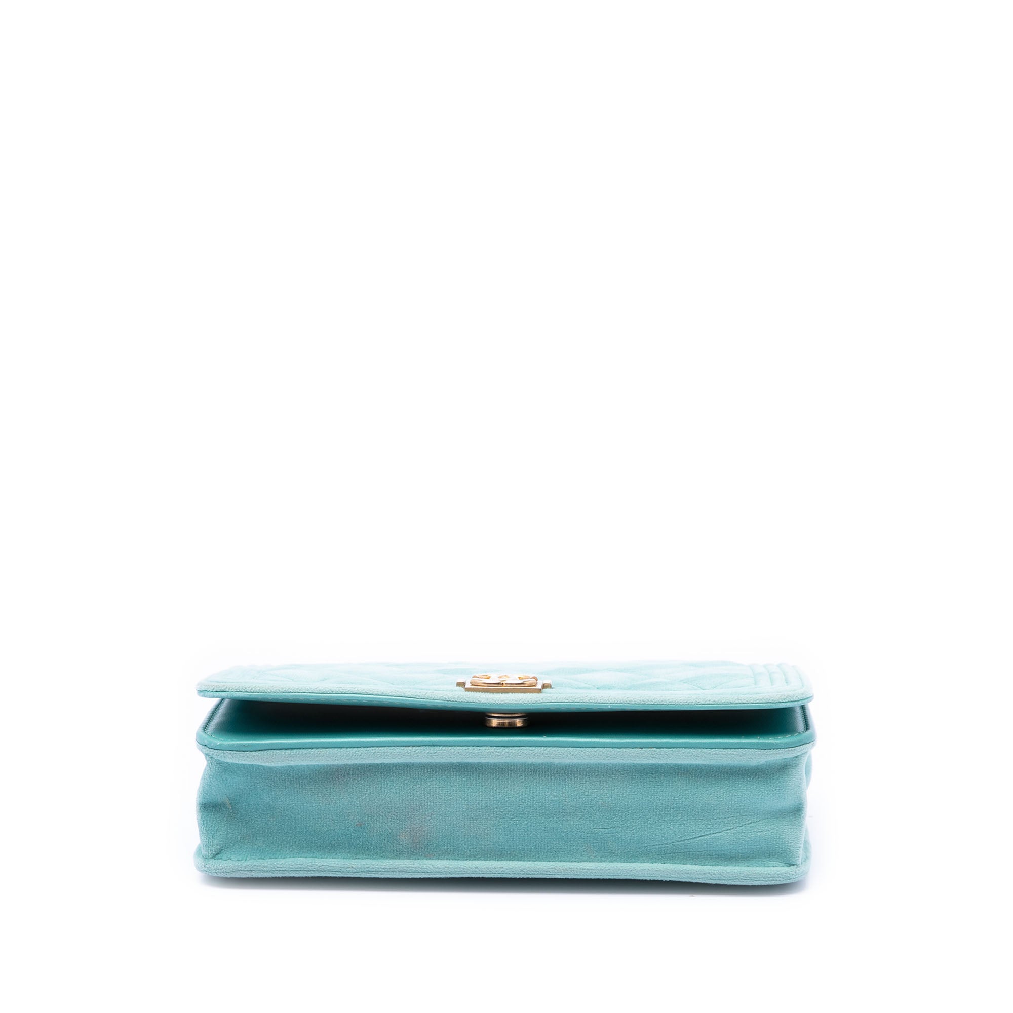 Chanel Quilted Velvet Boy Wallet On Chain - image 3