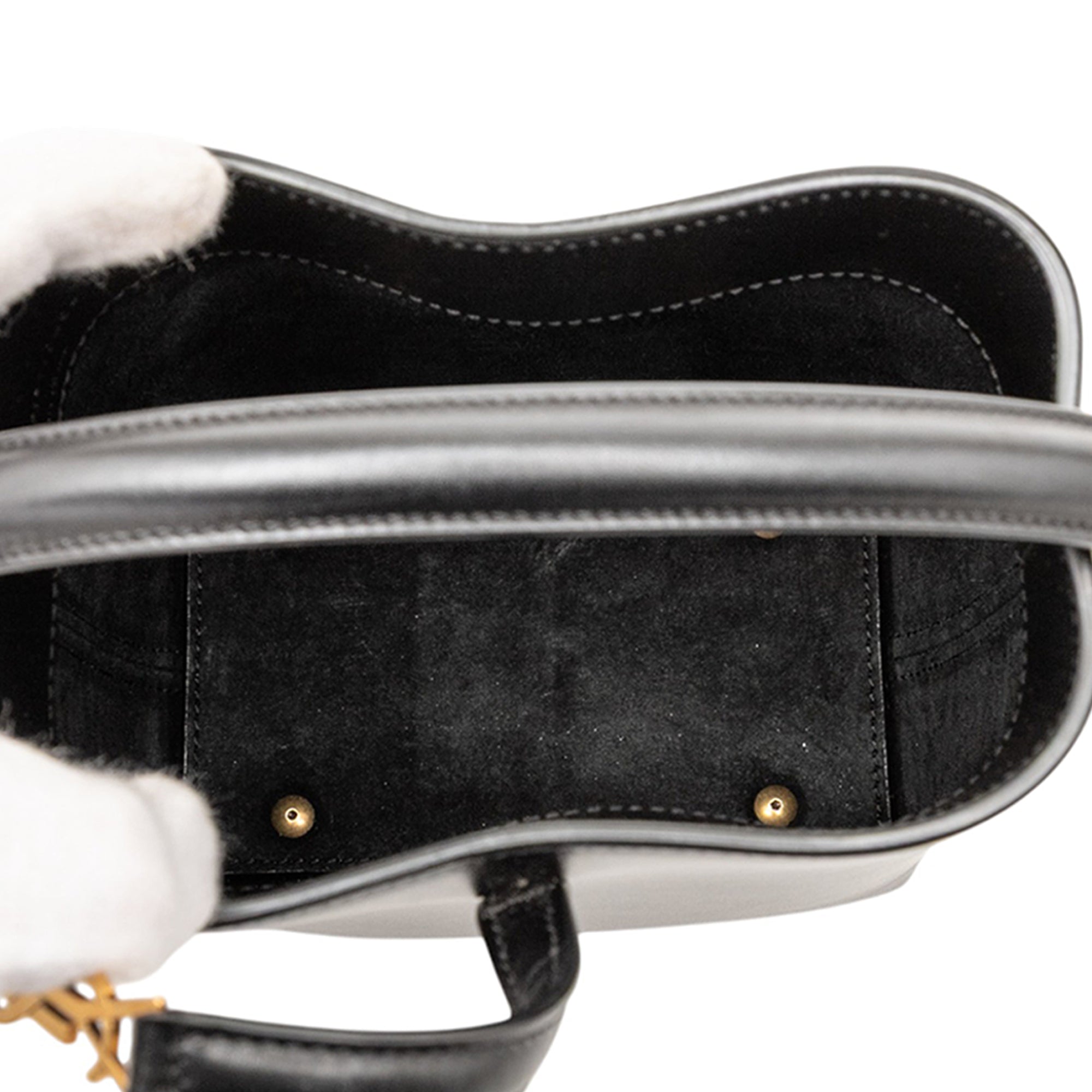 Saint Laurent Mini Shiny Calfskin Le 37 Bucket Bag - image 4