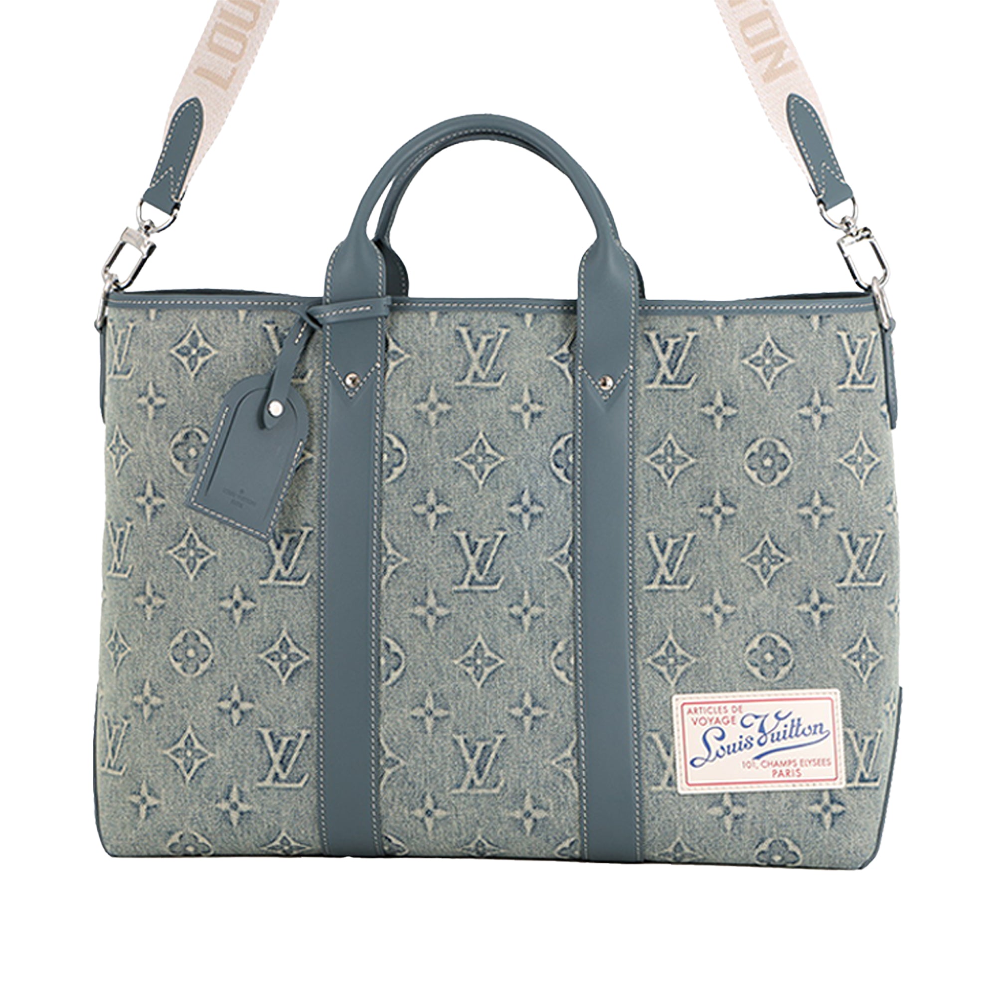 Louis Vuitton Monogram Washed Denim Weekend Tote - image 1