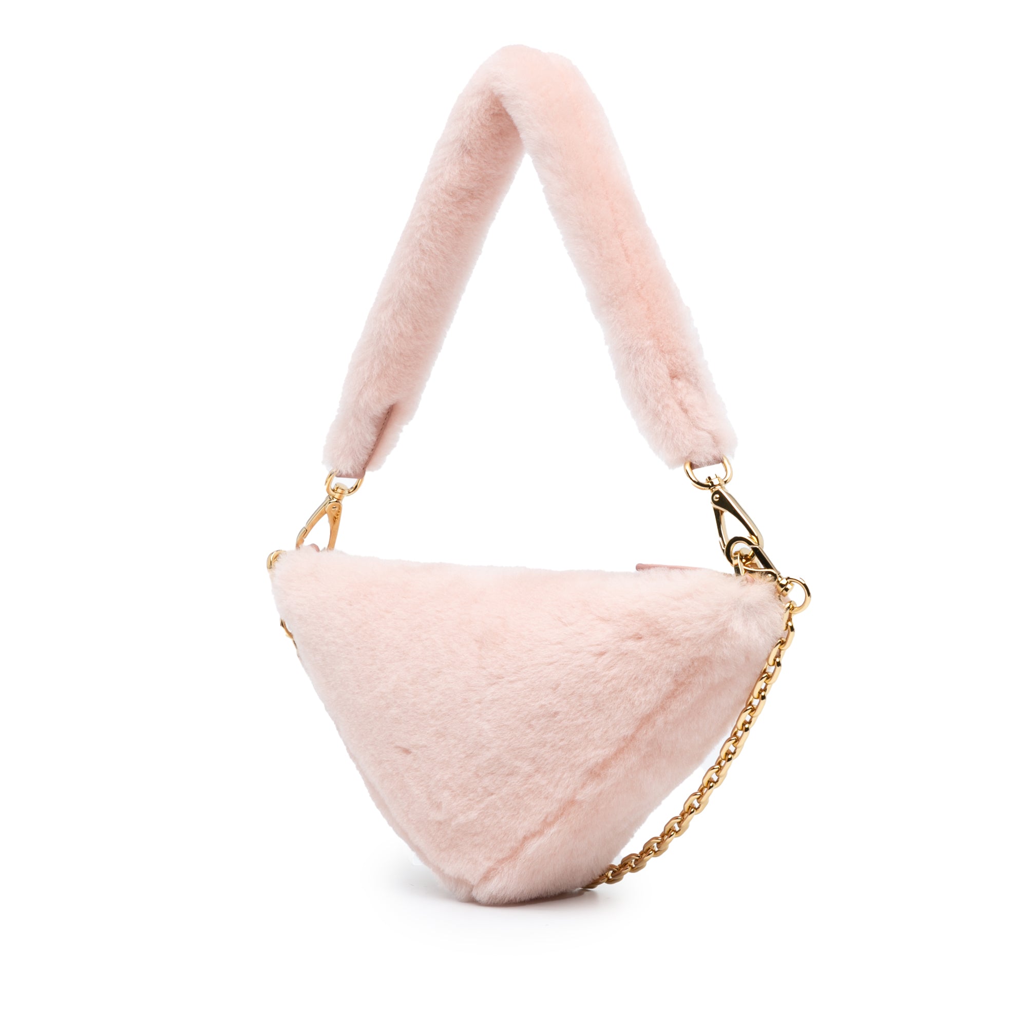 Prada Mini Shearling Triangle Satchel - image 2