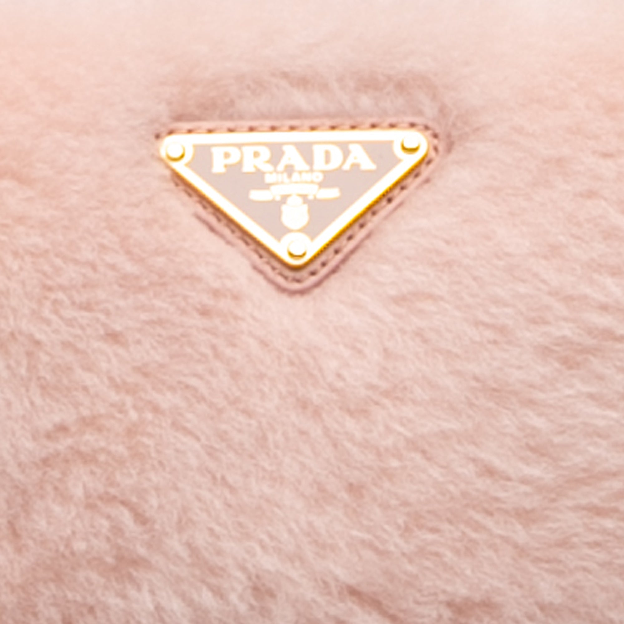 Prada Mini Shearling Triangle Satchel - image 7