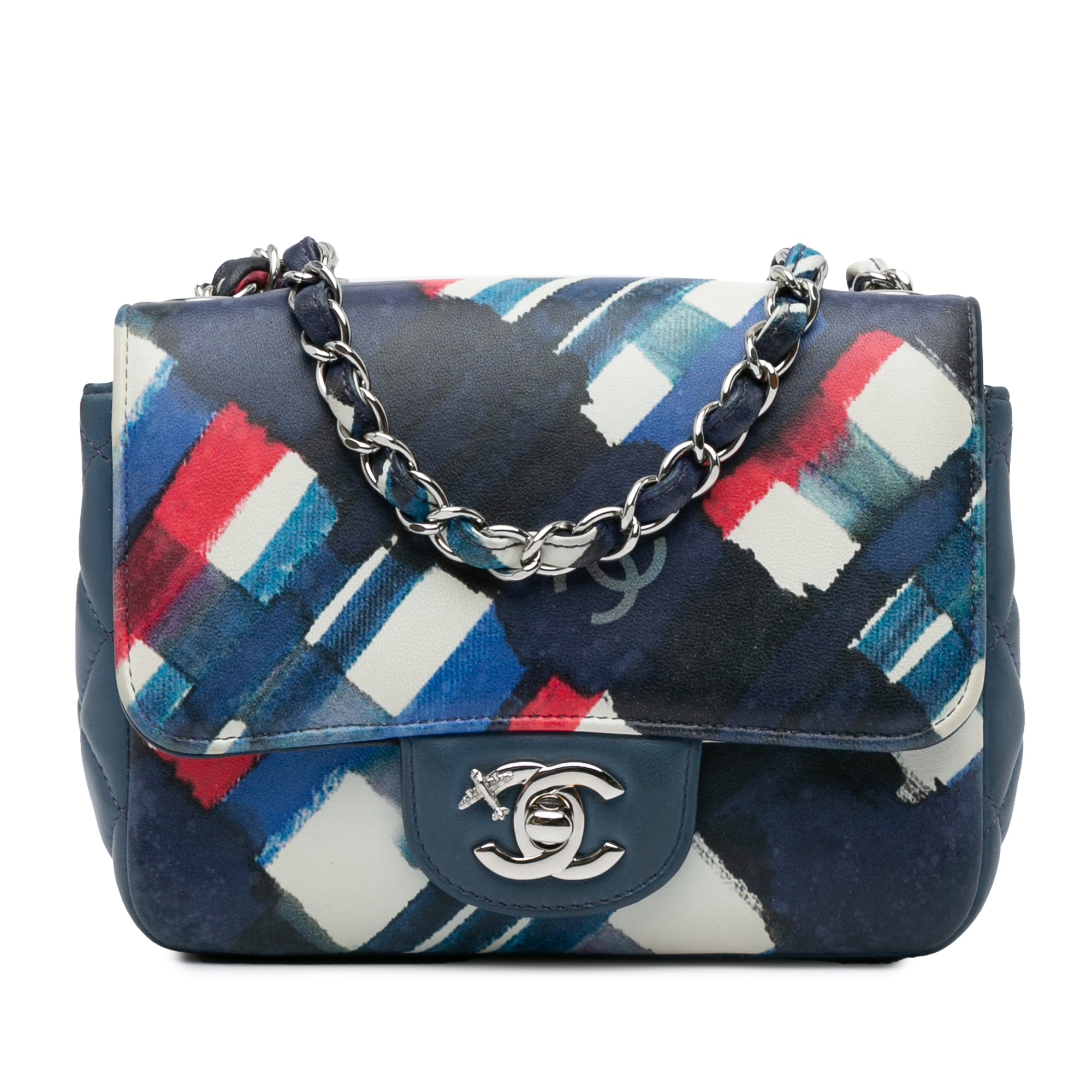 Chanel Mini Square Classic Airlines Printed Lambskin Single Flap - image 1