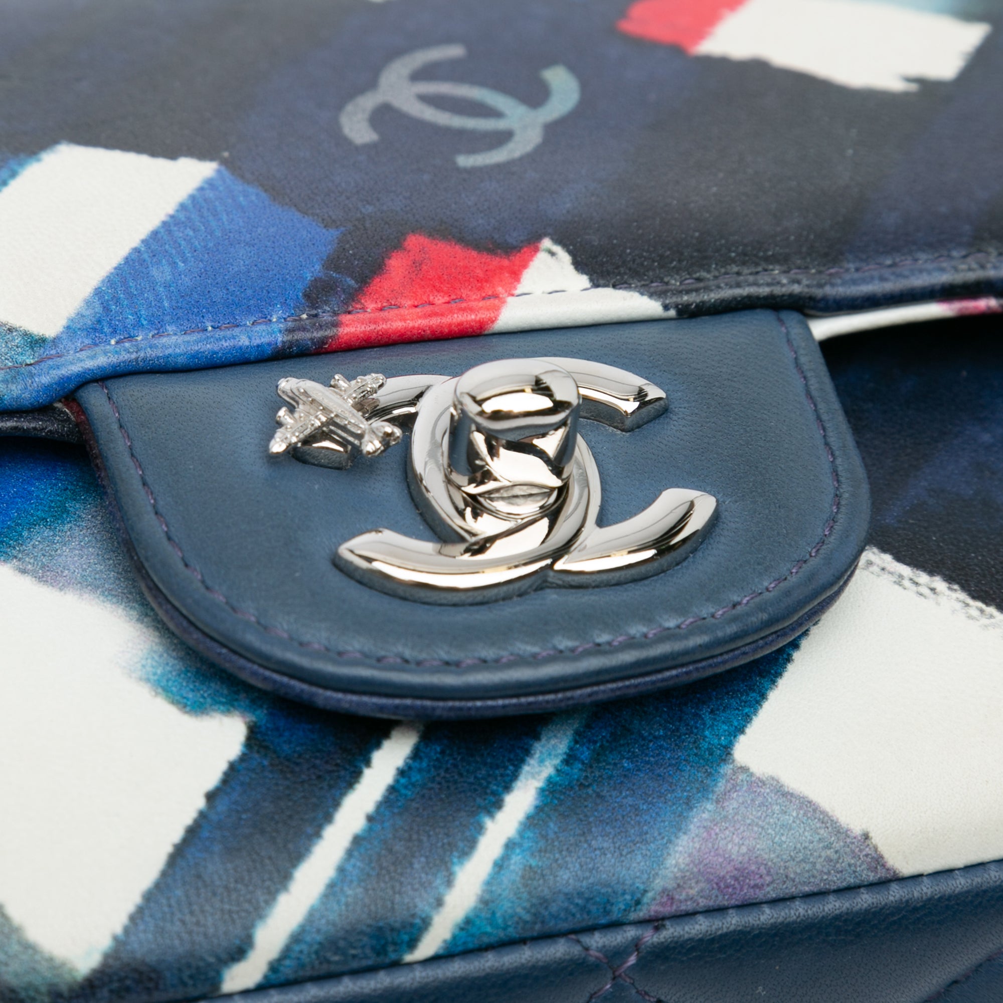 Chanel Mini Square Classic Airlines Printed Lambskin Single Flap - image 9