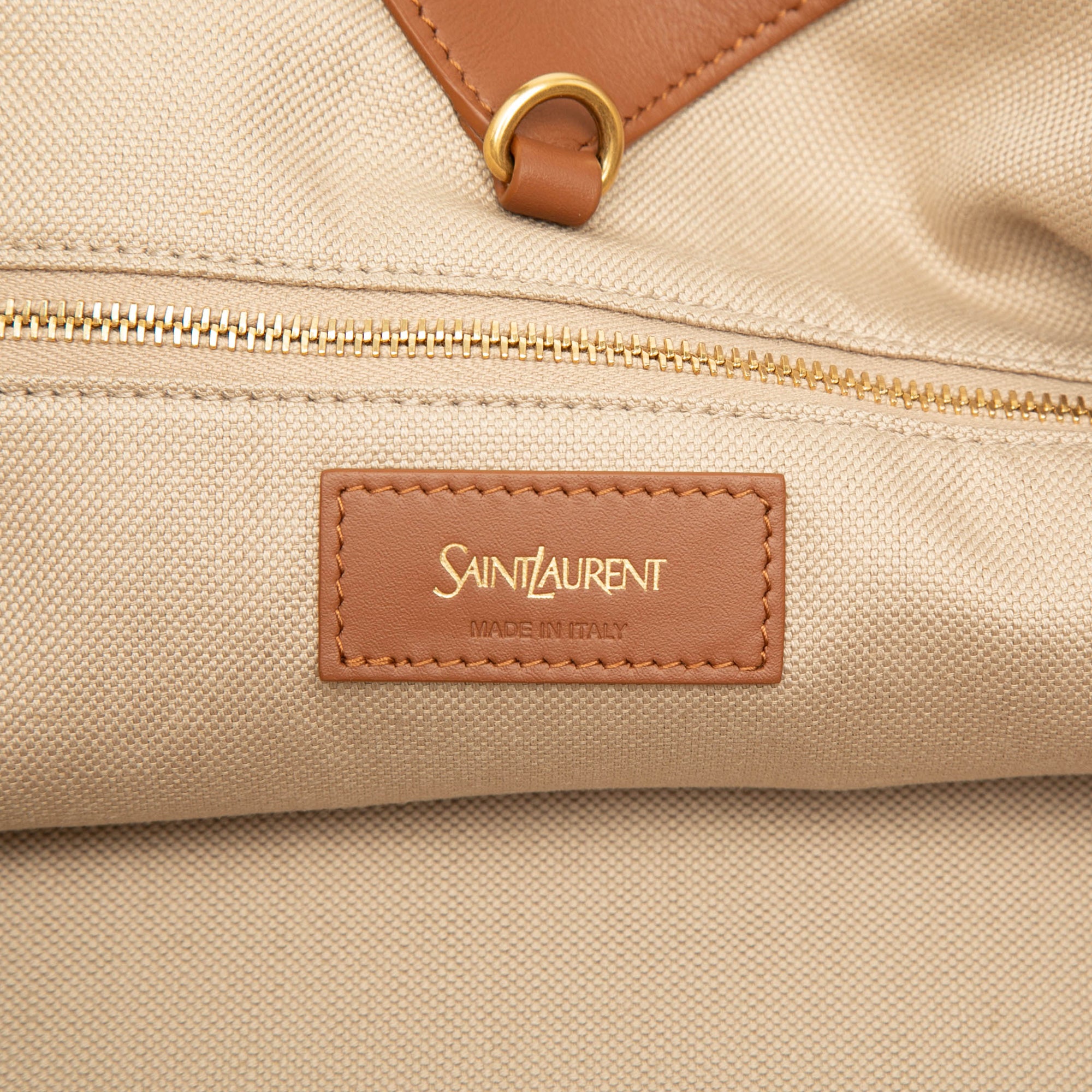 Saint Laurent Leather Trimmed Canvas Y Tote - image 5