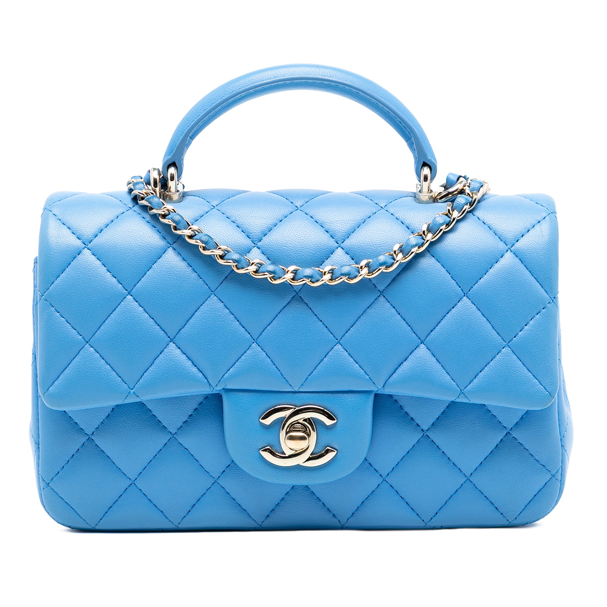 Chanel Mini Rectangular Classic Lambskin Top Handle Flap - image 1