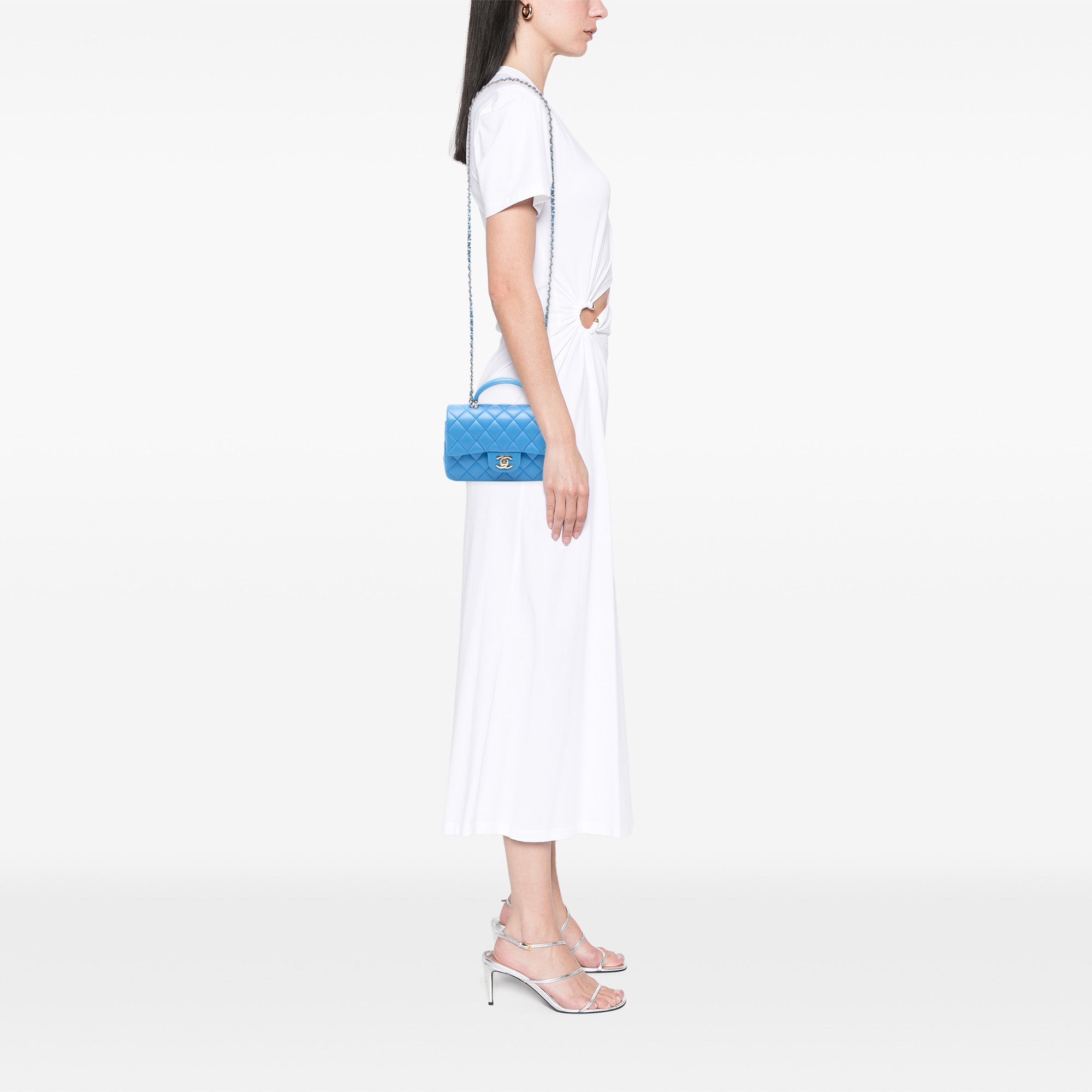 Chanel Mini Rectangular Classic Lambskin Top Handle Flap - image 7