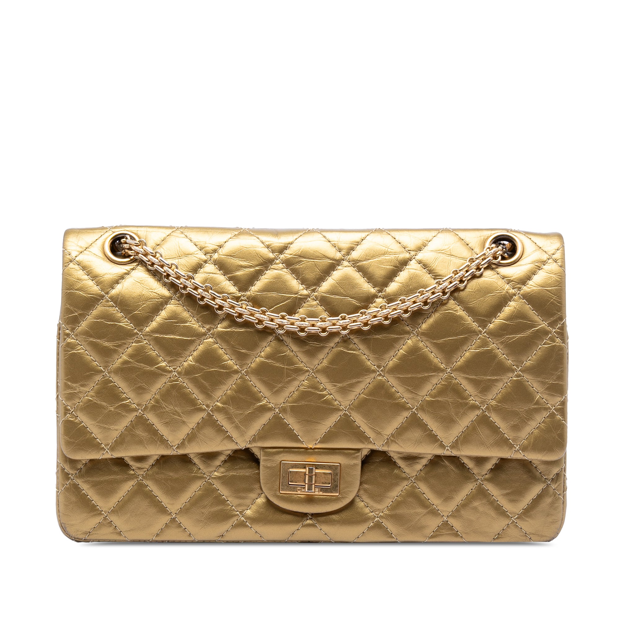 Chanel Quilted Metallic Aged Calfskin Reissue 2.55 Double Flap 226 - image 1