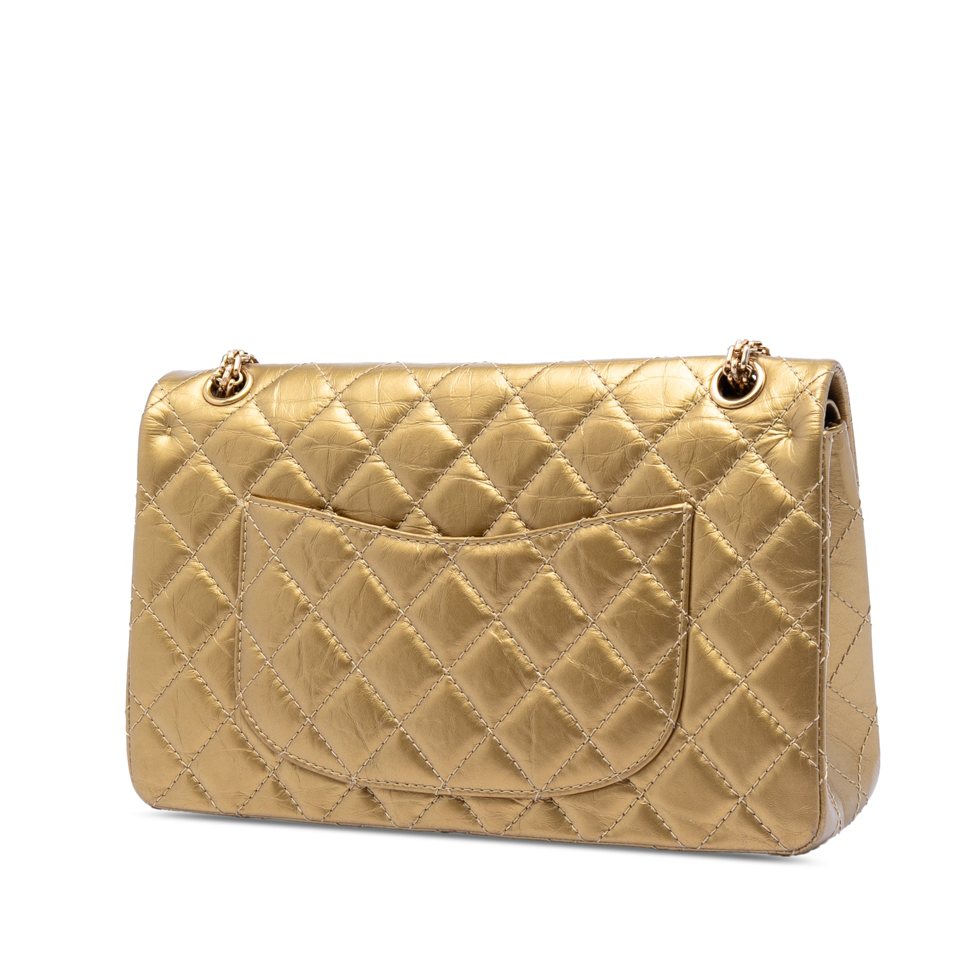 Chanel Quilted Metallic Aged Calfskin Reissue 2.55 Double Flap 226 - image 2