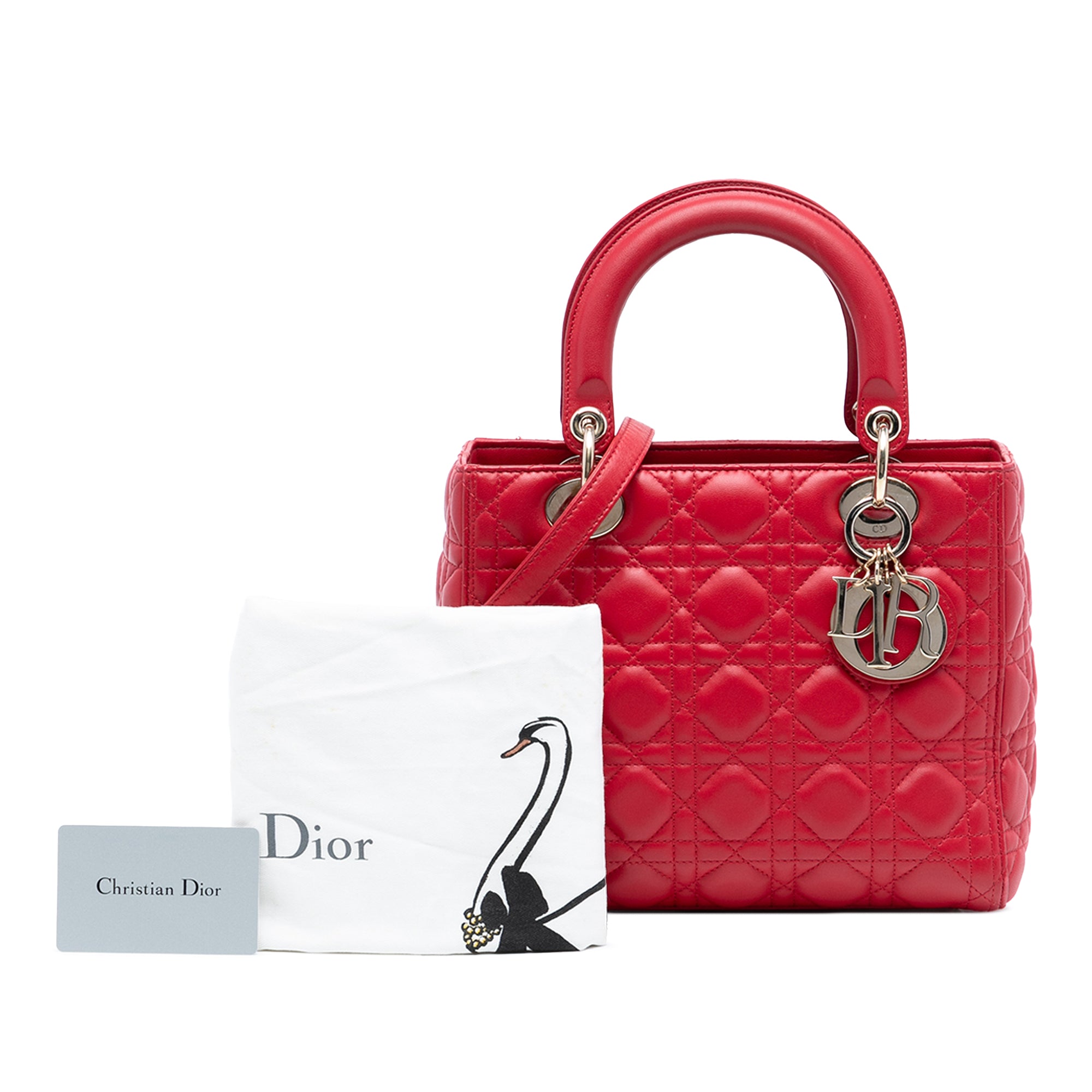 Dior Medium Lambskin Cannage Lady Dior - image 8