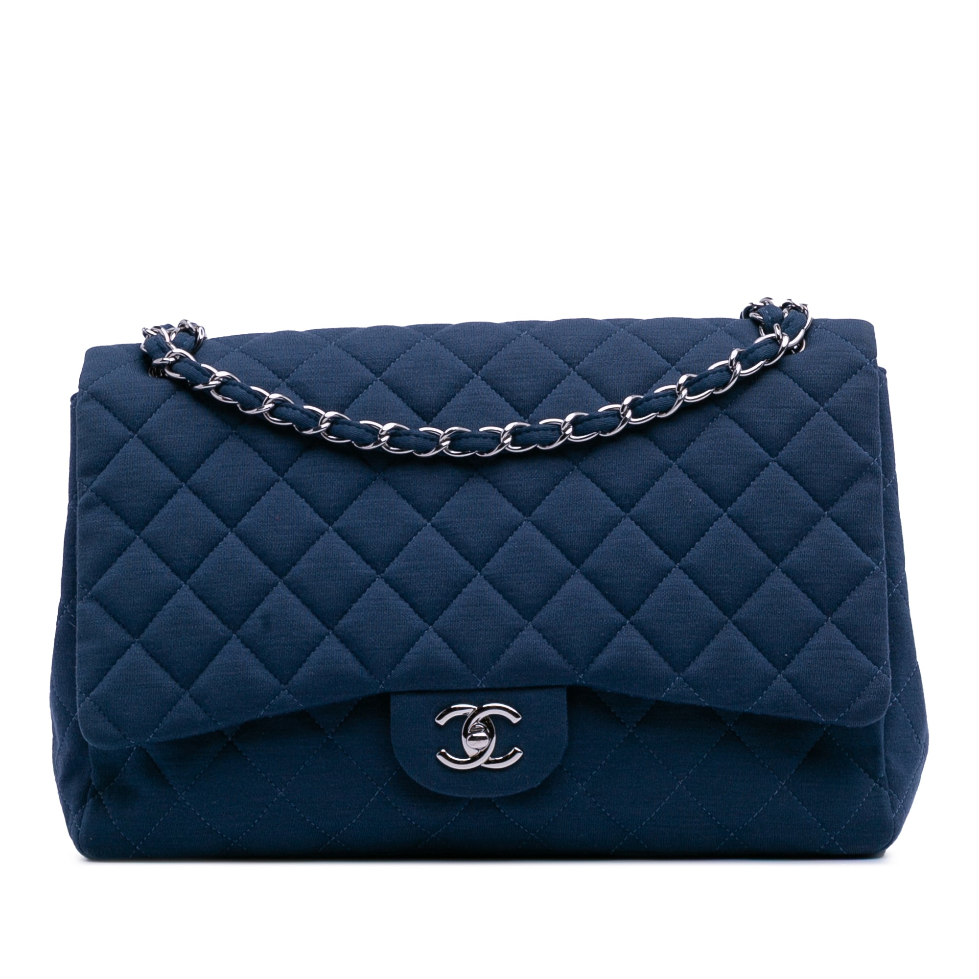Chanel Maxi Classic Jersey Single Flap - image 1
