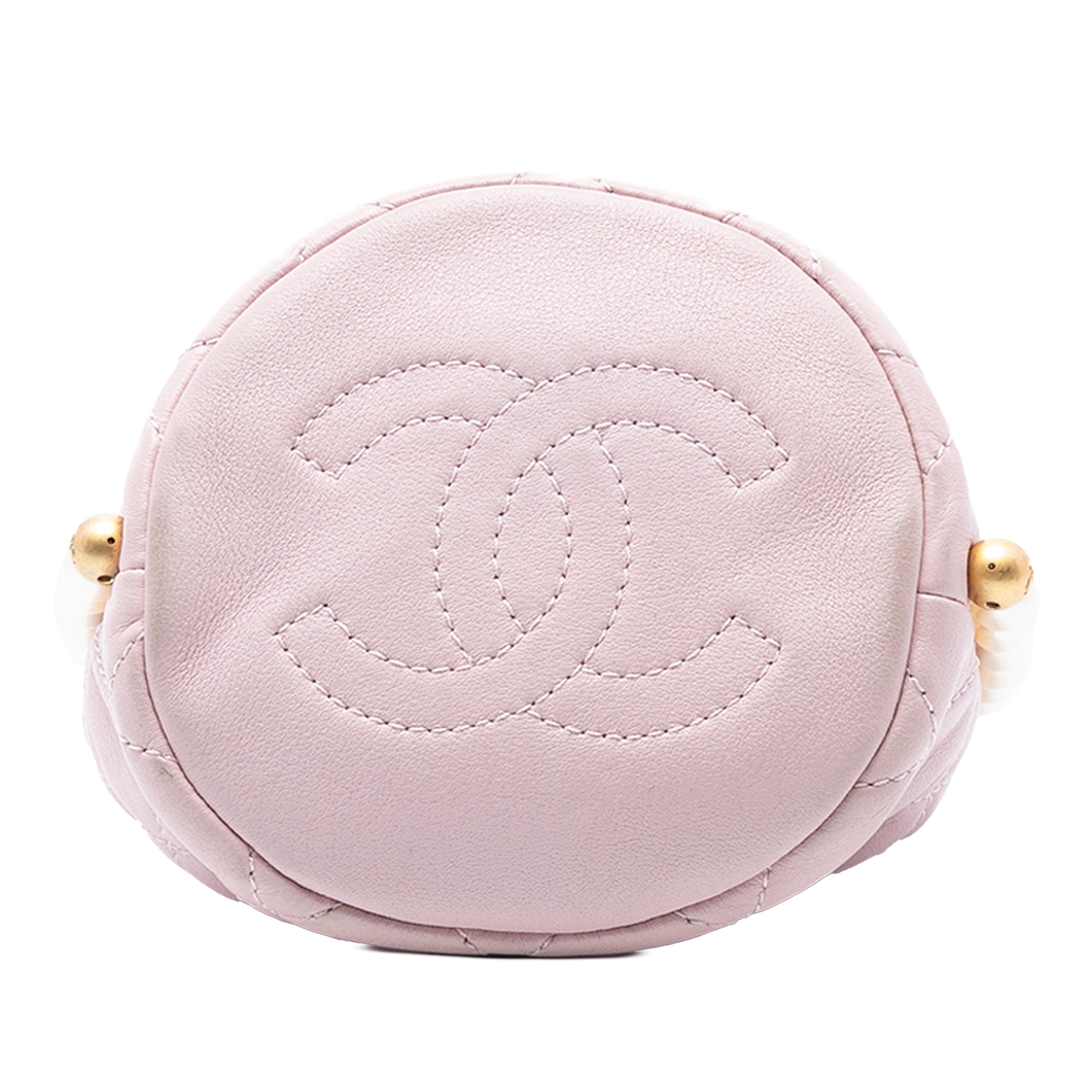 Chanel Mini Quilted Calfskin About Pearls Drawstring Bucket Bag - image 3