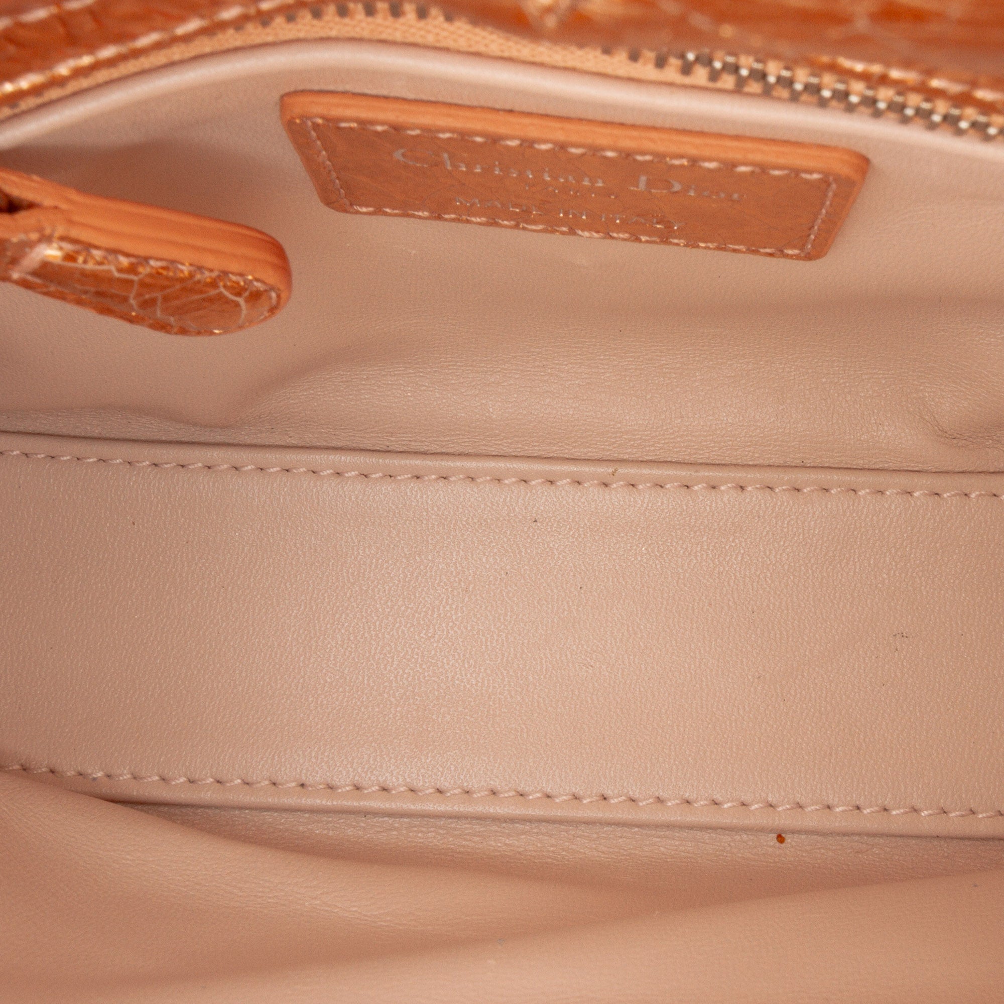 Dior Mini Metallic Crinkled Calfskin Cannage Lady Dior - image 4
