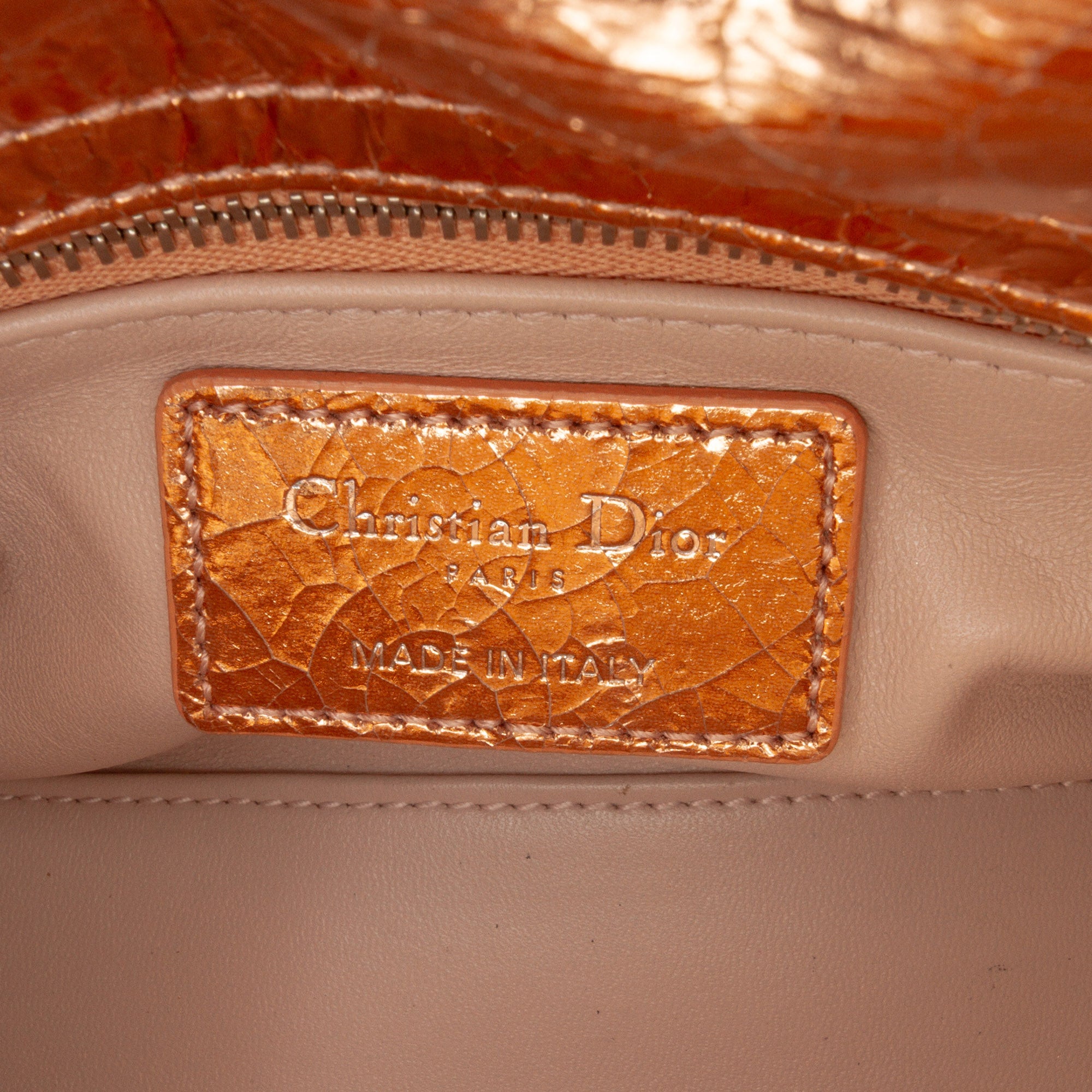 Dior Mini Metallic Crinkled Calfskin Cannage Lady Dior - image 5