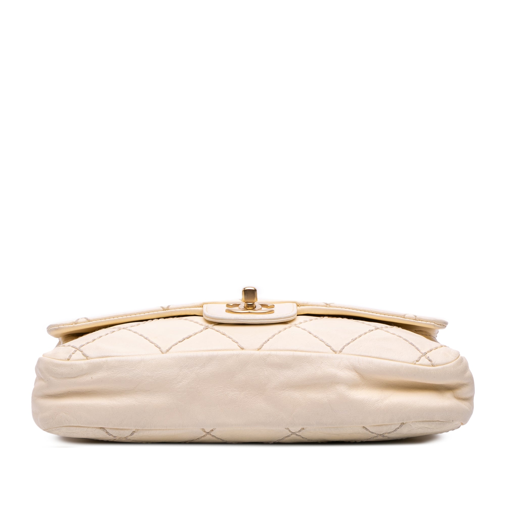 Chanel Medium Quilted Lambskin Rose Applique Wild Stitch Single Flap - image 3