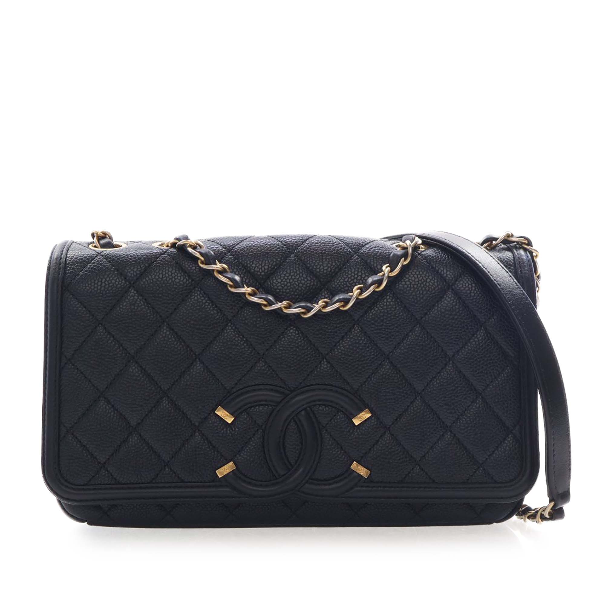 Chanel Medium Quilted Caviar CC Filigree Flap - image 1