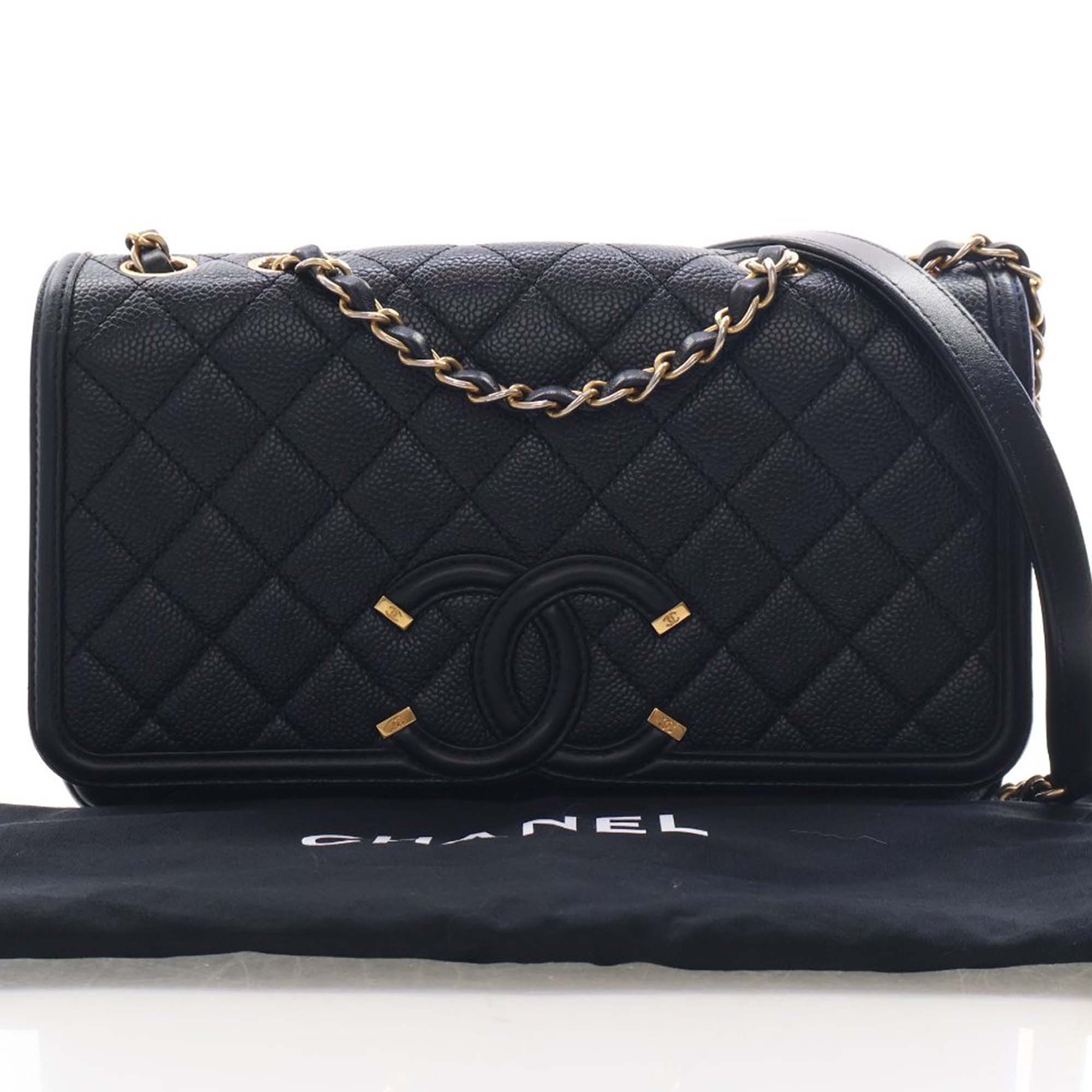 Chanel Medium Quilted Caviar CC Filigree Flap - image 15