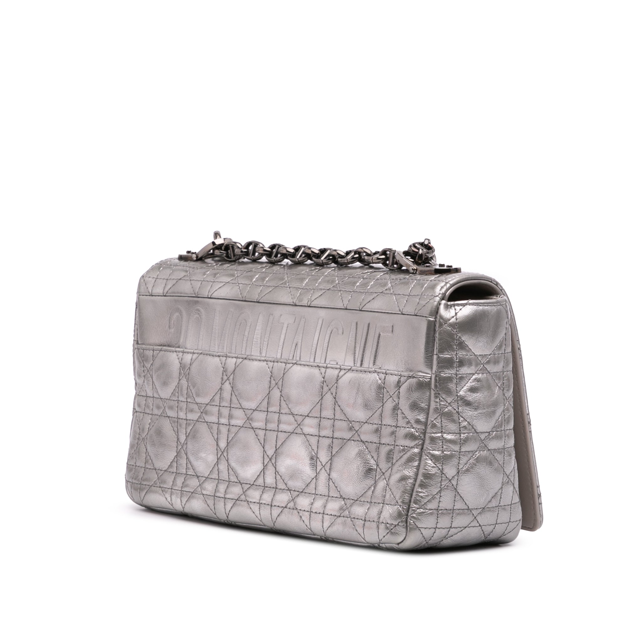 Dior Medium Metallic Calfskin Cannage Supple Caro Bag - image 2