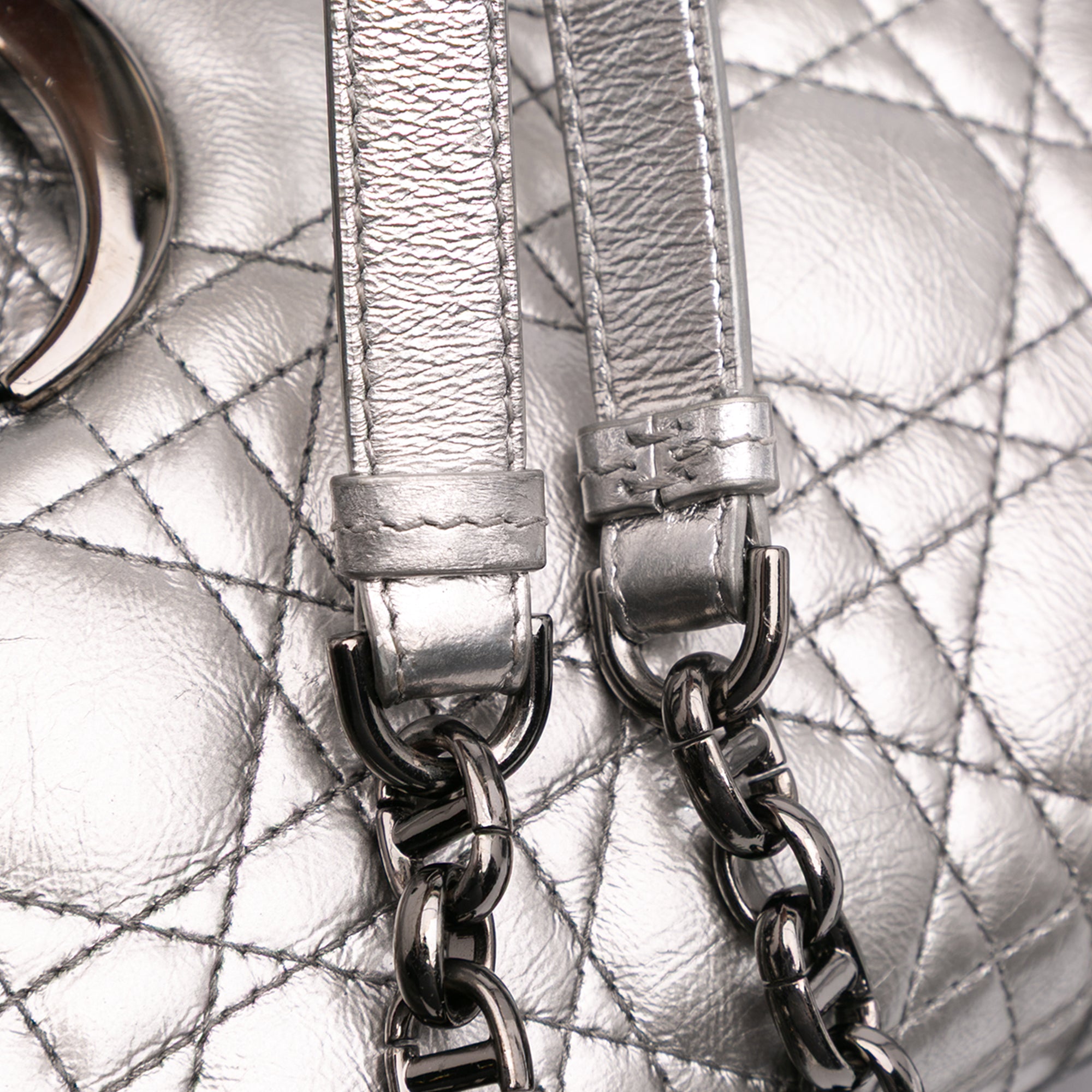 Dior Medium Metallic Calfskin Cannage Supple Caro Bag - image 8