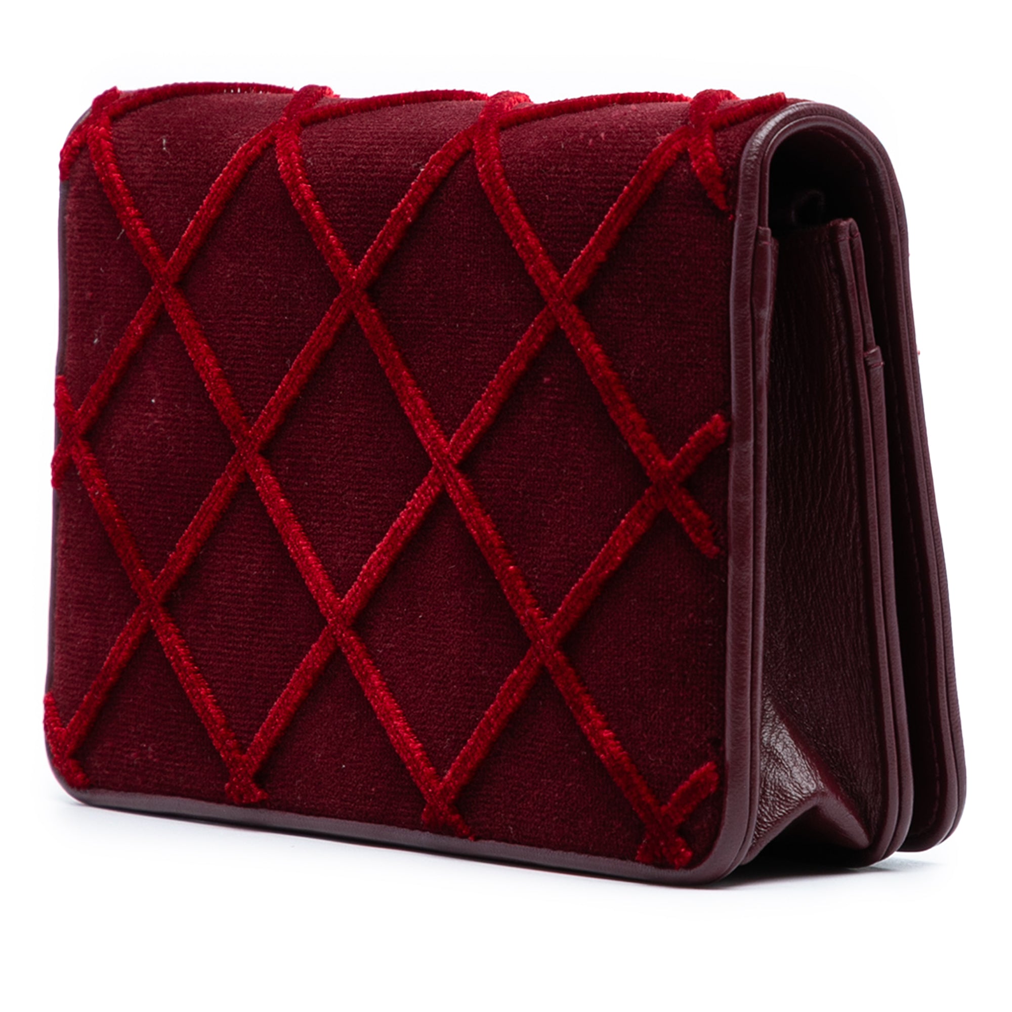 Chanel CC Quilted Velvet Wallet on Chain - image 2