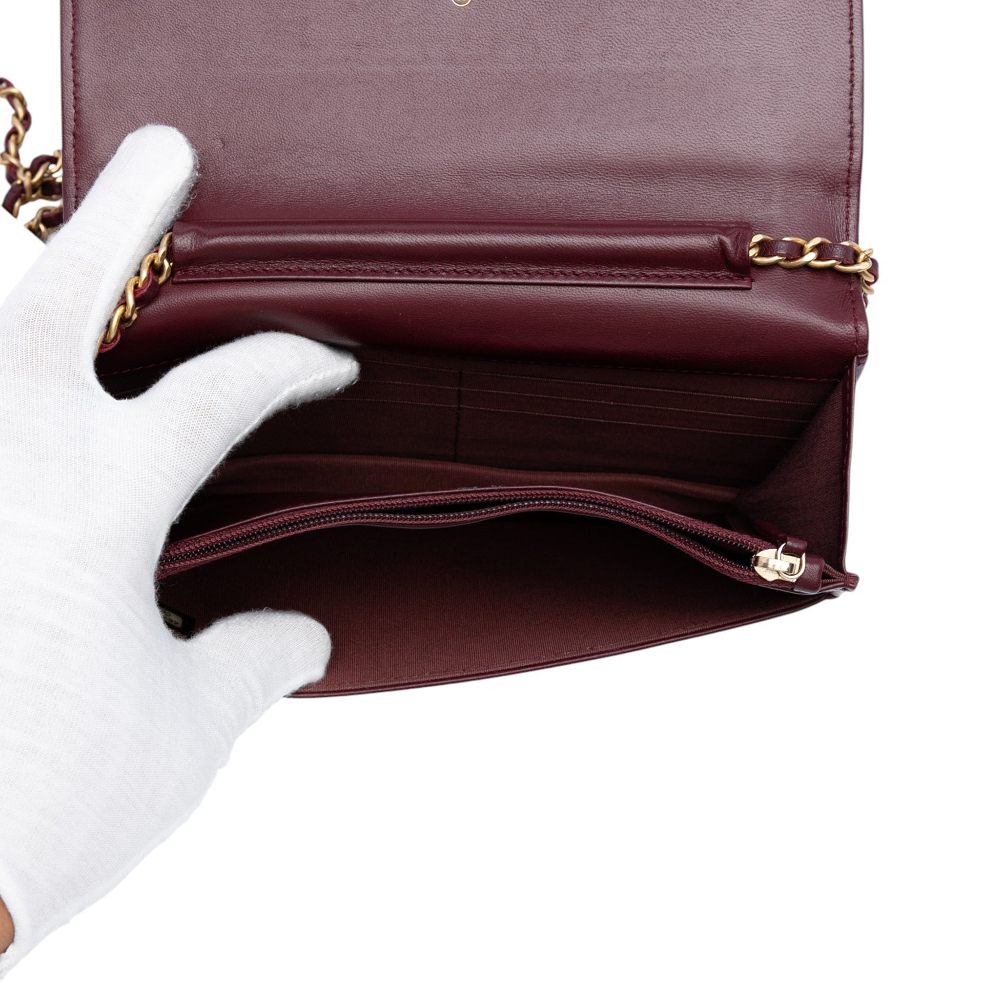 Chanel CC Quilted Velvet Wallet on Chain - image 4