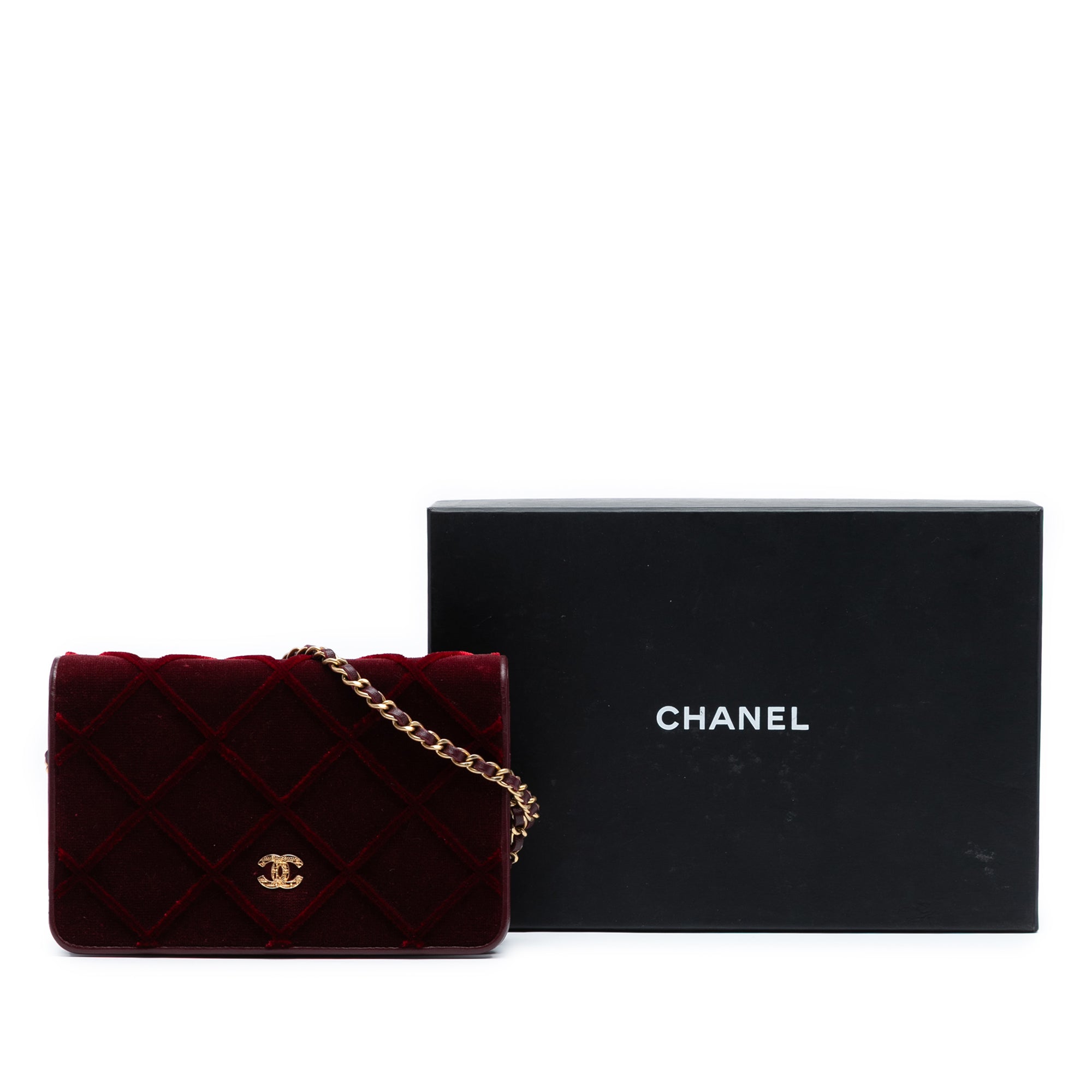 Chanel CC Quilted Velvet Wallet on Chain - image 8