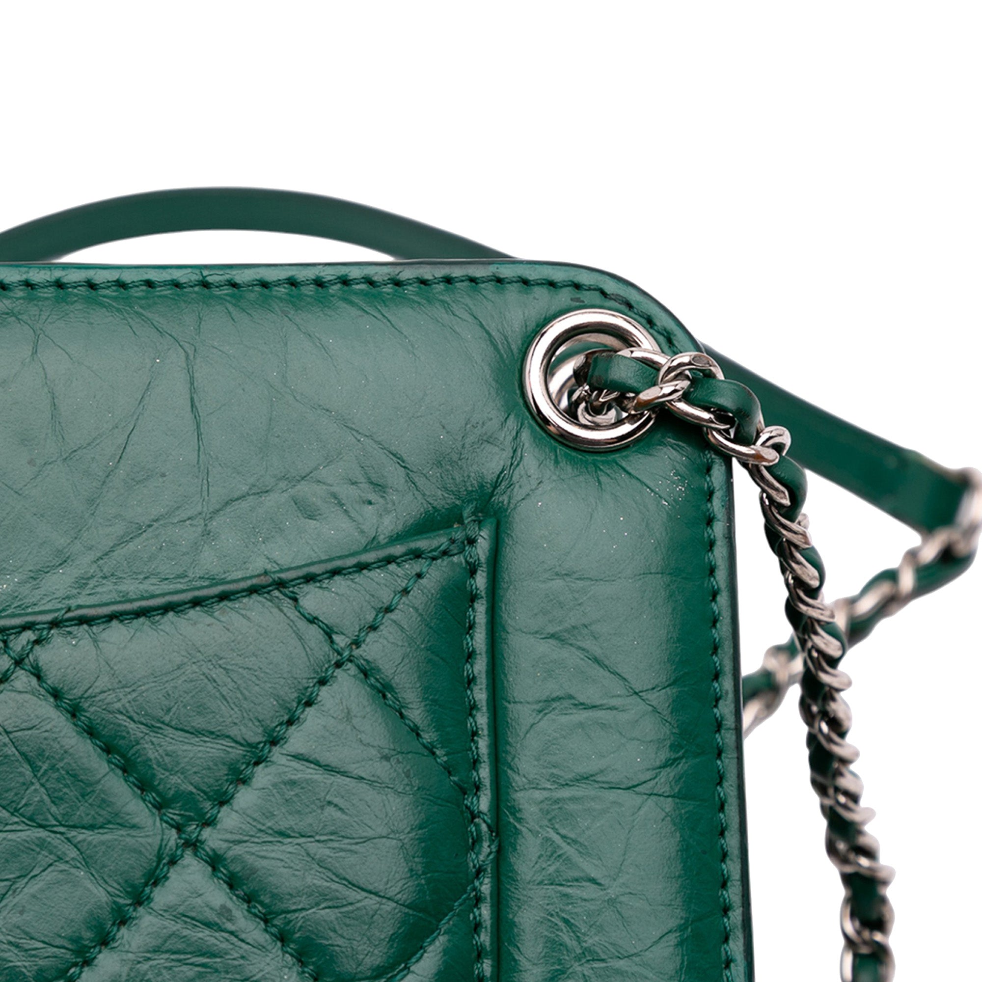 Chanel CC Quilted Crinkled Calfskin Front Pocket Crossbody - image 9