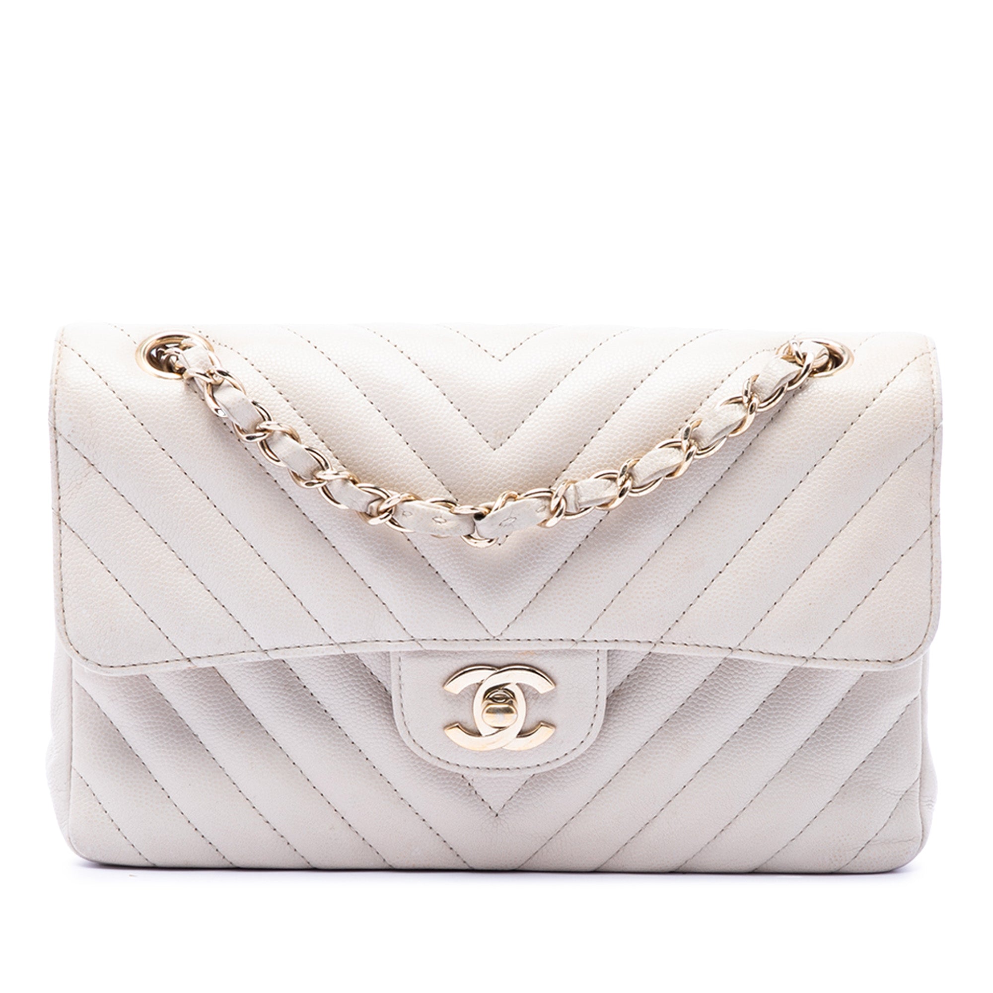 Chanel Small Classic Chevron Caviar Double Flap - image 1