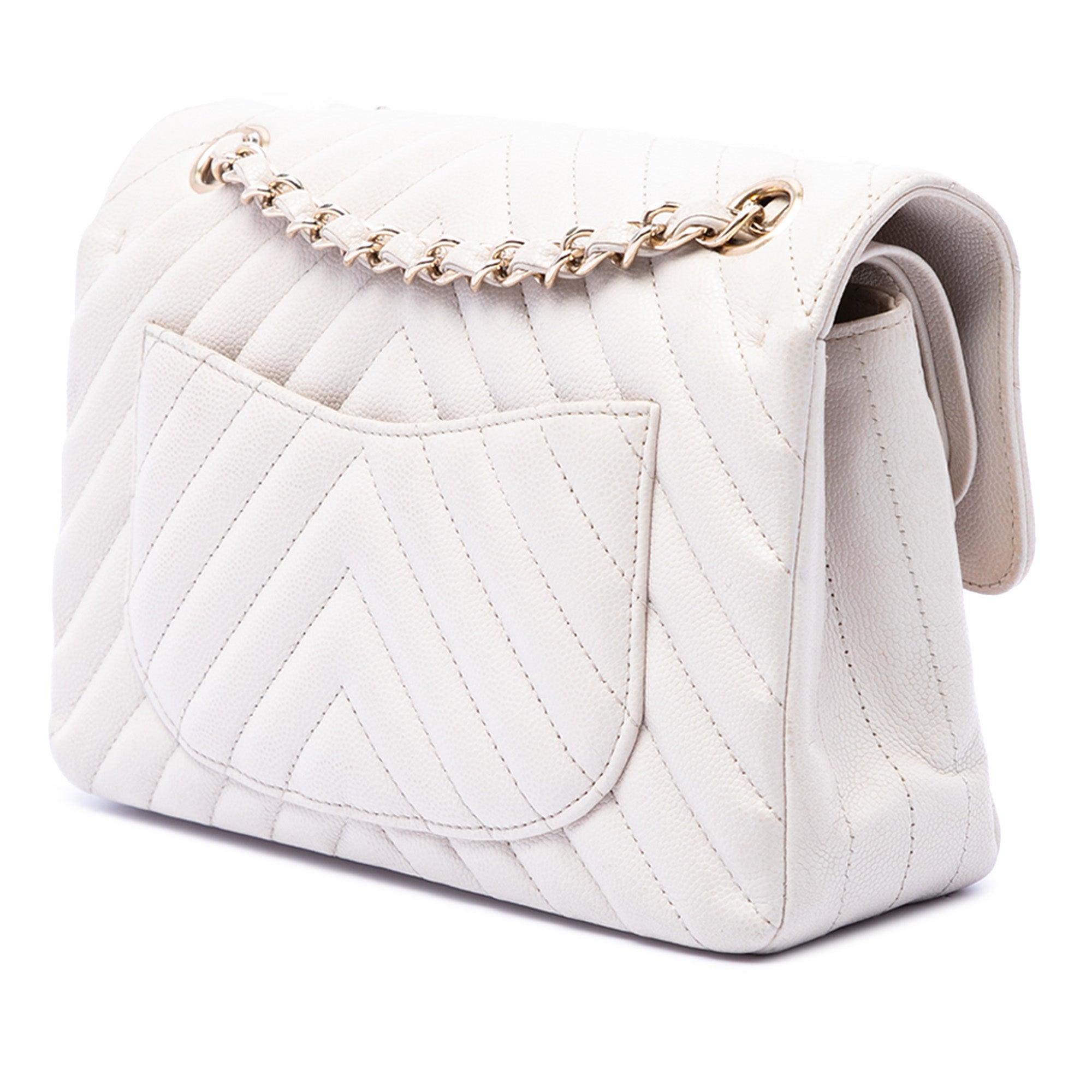 Chanel Small Classic Chevron Caviar Double Flap - image 2