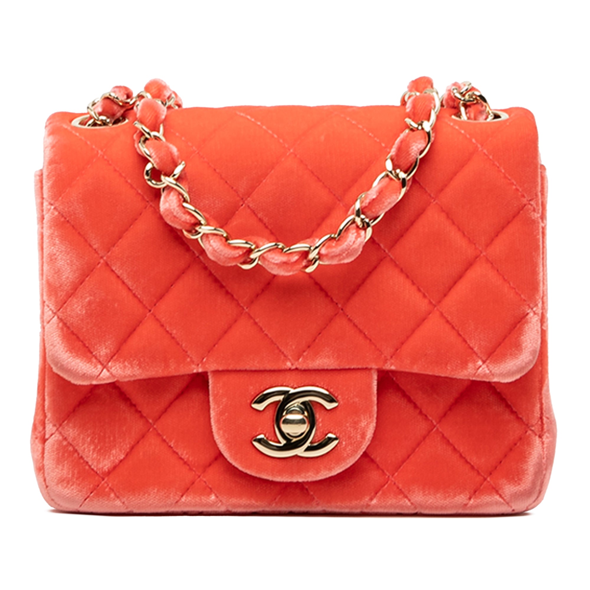 Chanel Mini Square Classic Velvet Single Flap - image 1
