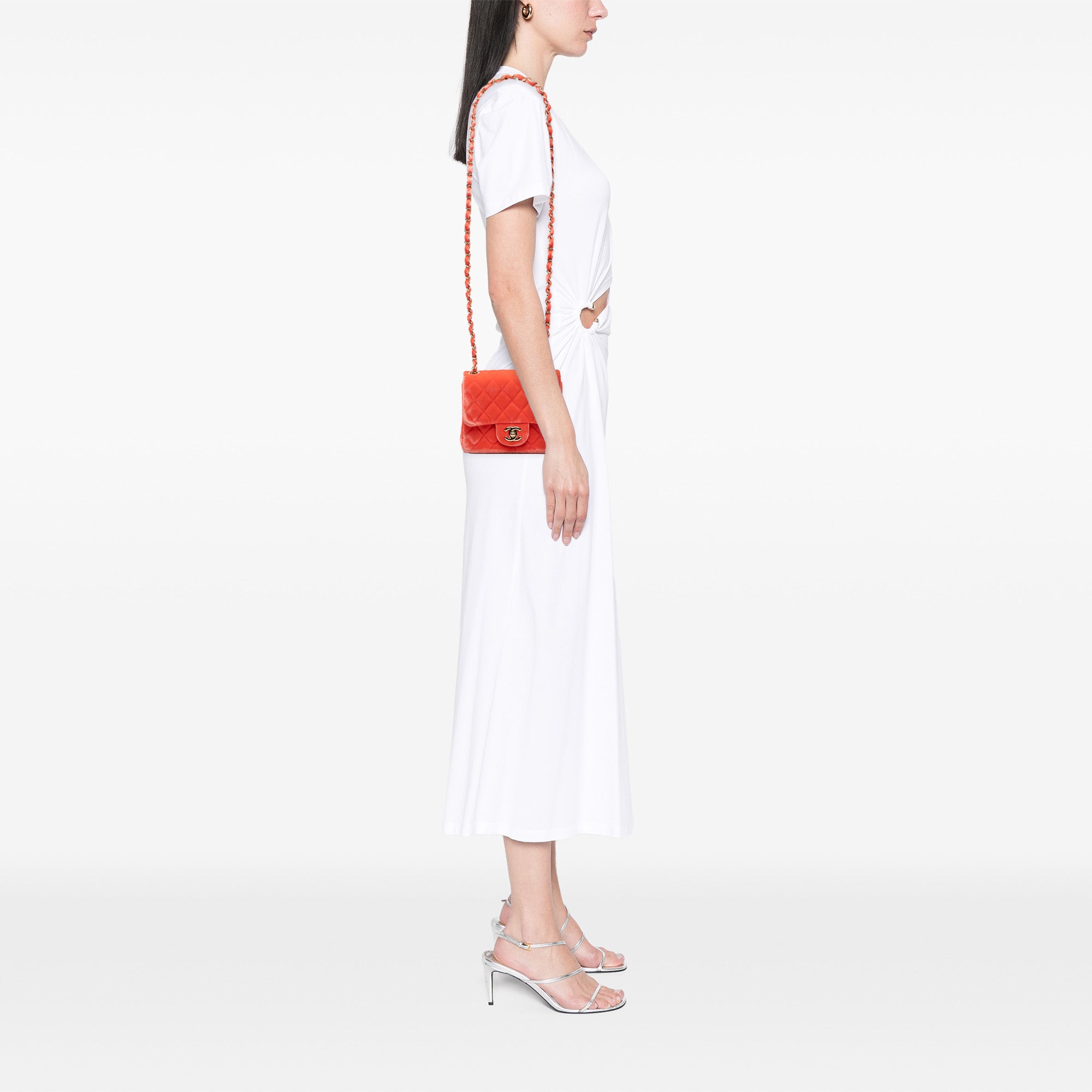 Chanel Mini Square Classic Velvet Single Flap - image 7